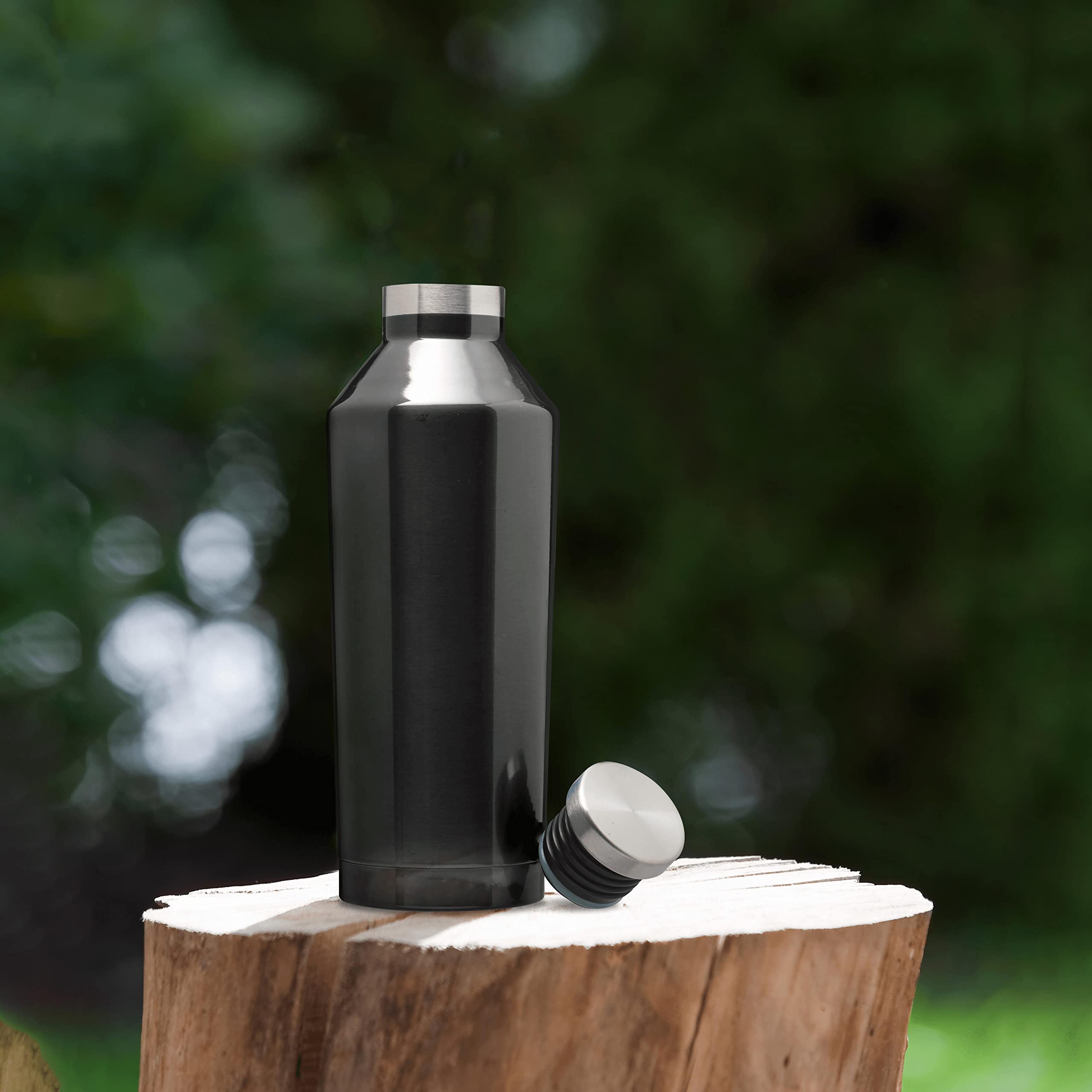 Premium 17oz Stainless Steel Water Bottles Set of 6 - Double Wall Vacuum Insulated for Hot & Cold Drinks - BPA Free Bulk Pack (Black) - Ideal for Office, Gym, Hiking & Outdoor Activities