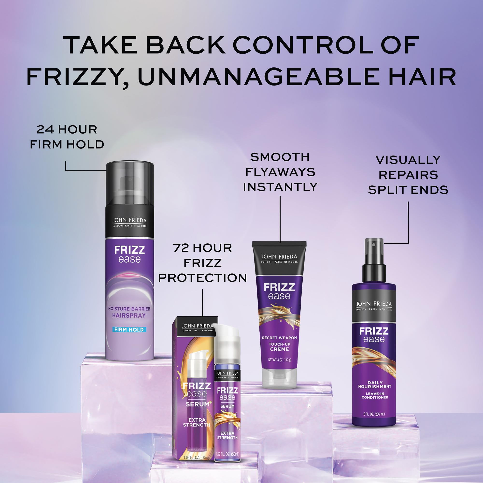 John Frieda Frizz Ease Extra Strength Hair Serum - 1.69 Oz | Instantly Smooths & Hydrates Thick, Coarse Hair | Argan, Coconut & Moringa Oil for Frizz Control & Heat Protection | Perfect for Daily Styling, Humidity Protection & Salon-Like Results at Home