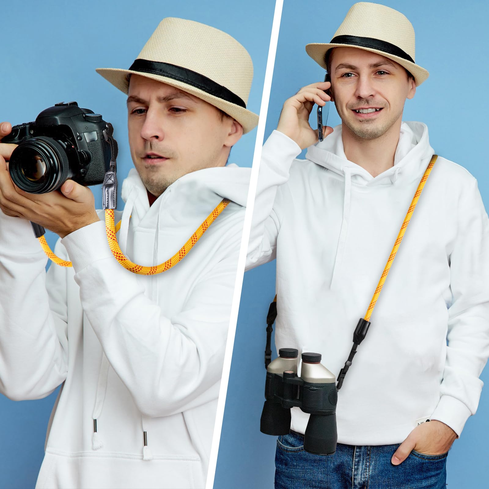 Eggsnow Adjustable Camera Strap for Binoculars & Mirrorless Digital Cameras - 40-52inch Neck Shoulder Strap with Durable Rope Design - Perfect Gift for Photographers (Men & Women) - Ideal for Travel, Hiking & Wildlife Photography