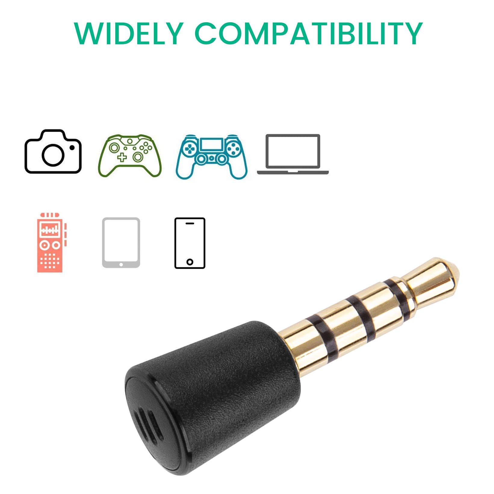 Nintendo Switch Wii PS5 PS4 PS3 Xbox Controller Replacement Mic - Mini 3.5mm Microphone for Gaming & Vlogging with DSLR Cameras | Perfect for Live Streaming, Podcasting & Online Chatting