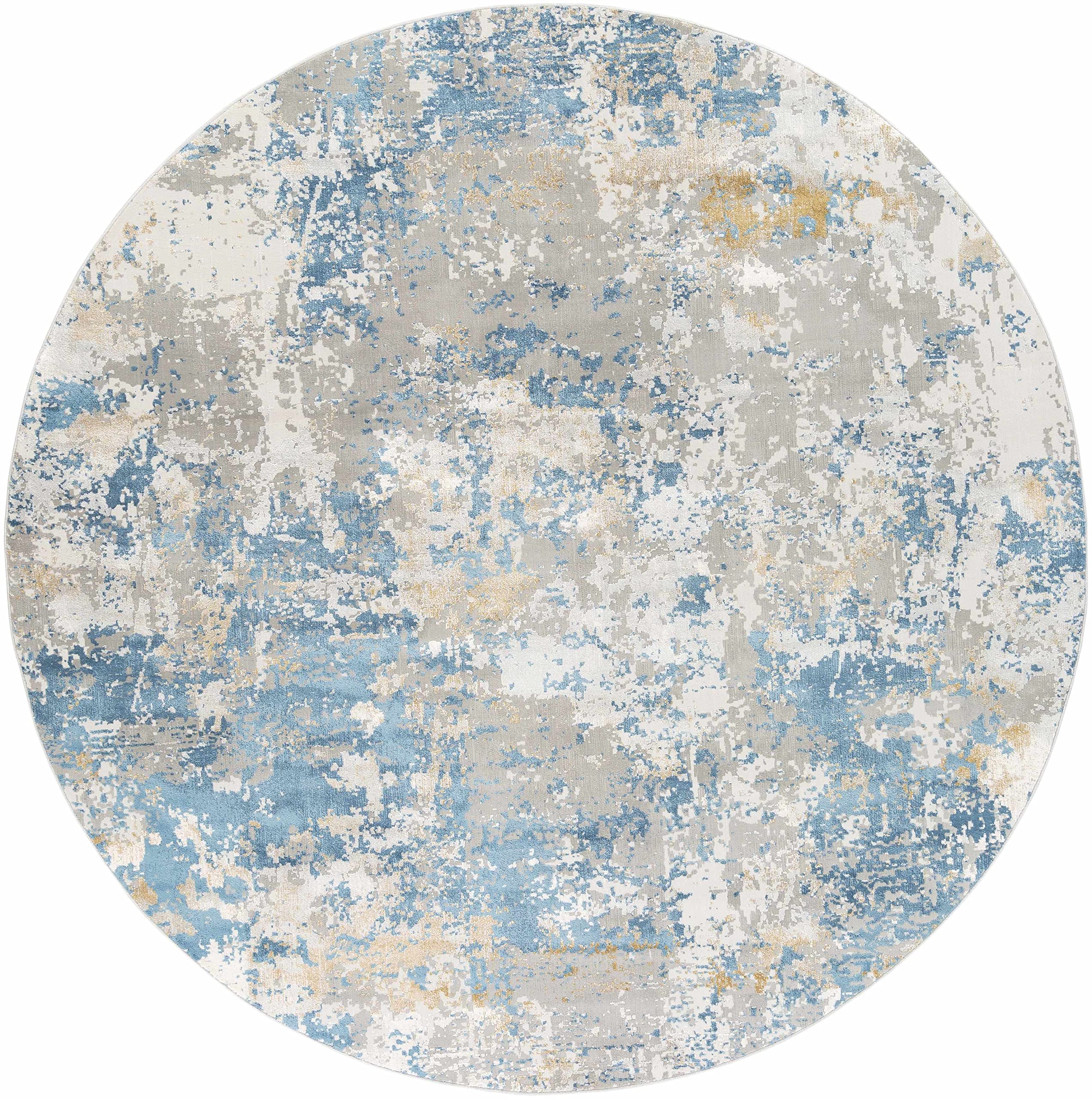 Hauteloom Hawes Modern Area Rug 12' x 15' - Soft Gray, Brown, Blue - Perfect for Living Room, Bedroom, Office - Washable & Durable Home Decor