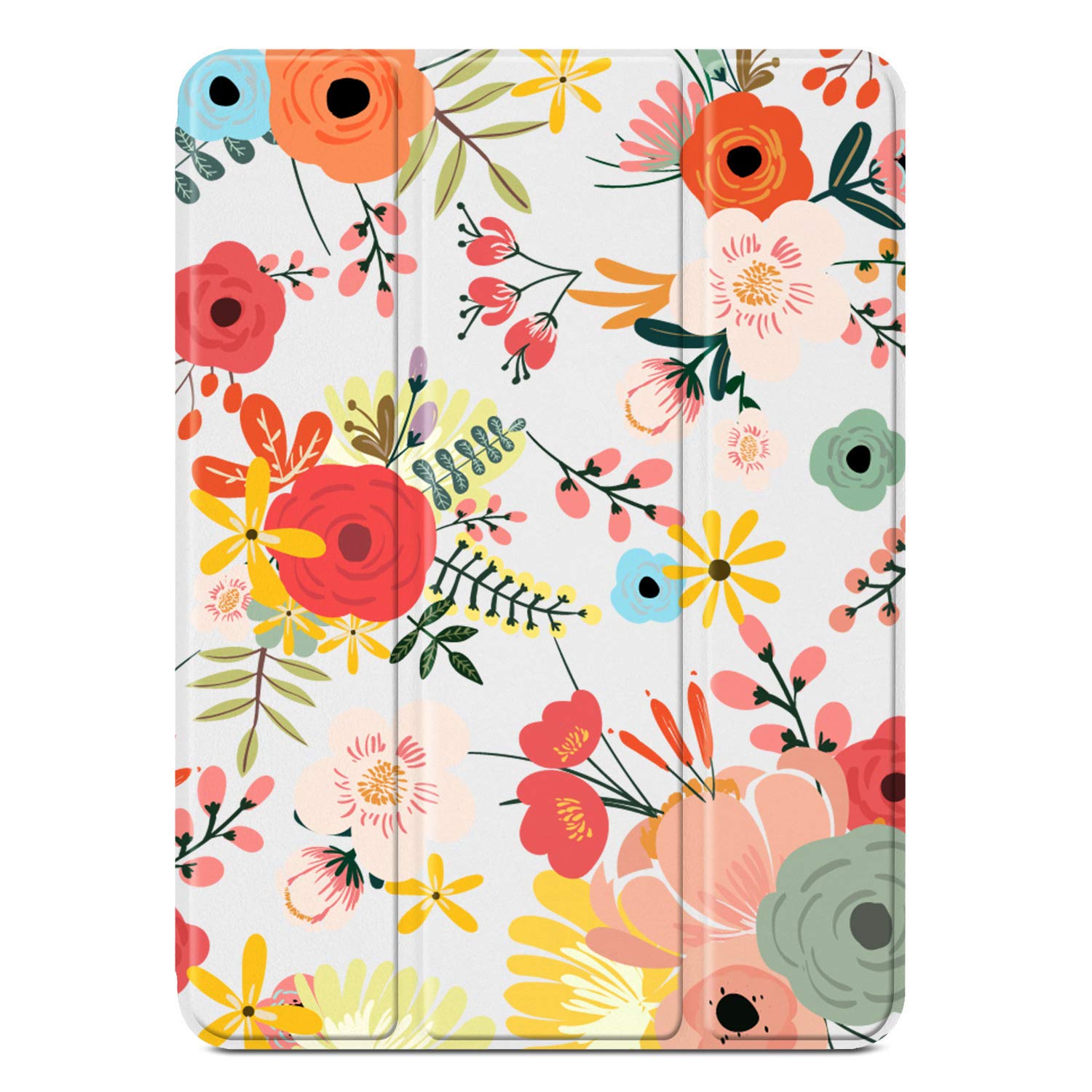 Batianda iPad Pro 11 Case 2018 2020 2021 - Premium PU Leather Folio Cover with Pencil Holder, Auto Wake/Sleep & Folding Stand | Hard Shell Protection for New iPad Pro 11 Inch | Watercolor Flower Design | Perfect for Work, Travel & Home Use