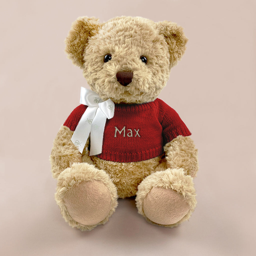 Personalized Bernard Bear Plush Toy - Soft Red Stuffed Animal for Kids, Gifts & Nursery Decor | Perfect for Birthdays, Christmas & Baby Showers
