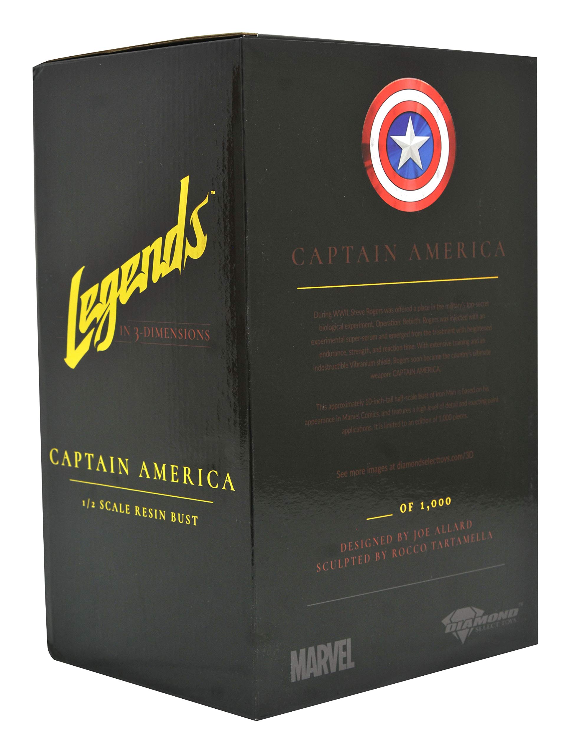 Marvel Comics Captain America 1:2 Scale 3D Bust Statue - Premium Collectible Figure for Superhero Fans | Home Display, Office Decor, Gift for Comic Lovers