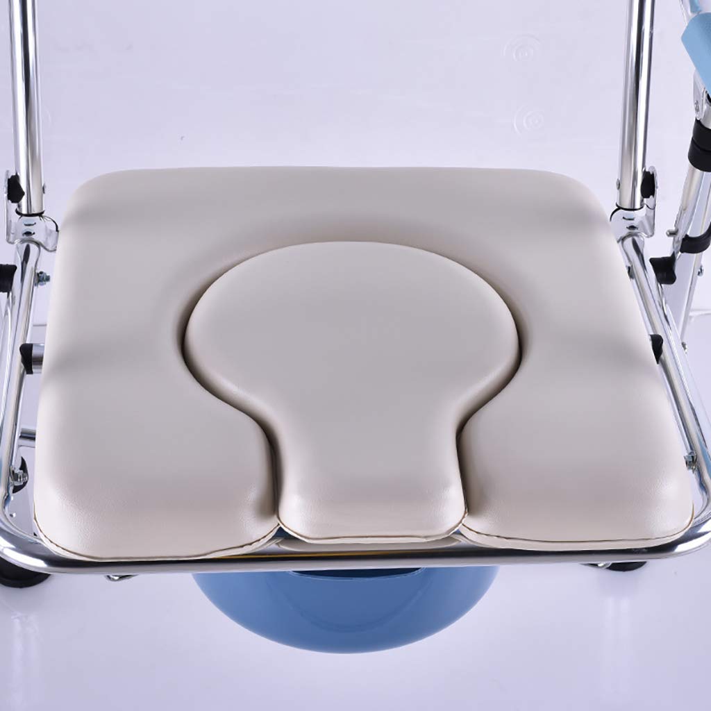 3 in 1 Bedside Commode Chair - Adjustable Height Toilet Safety Frame with Padded Arms & Commode Bucket - Medical Grade Aluminum Alloy for Elderly & Disabled - Home Bathroom & Hospital Use