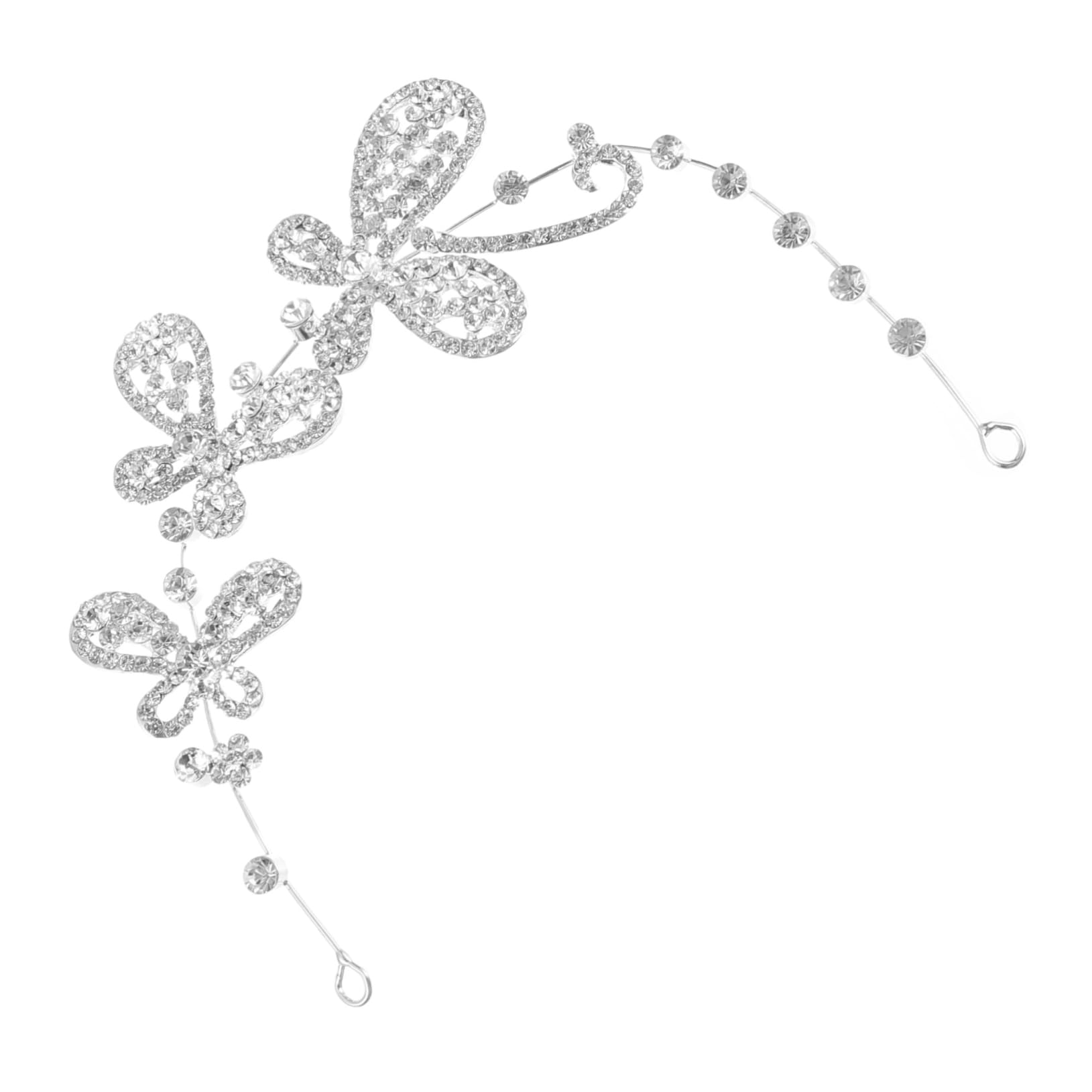 POPETPOP Butterfly Rhinestone Tiara - Crystal Princess Headband for Girls | Flower Girl Hair Jewelry | Wedding Party Accessories | Alloy Hair Hoop with Rhinestones for Birthday, Pageant, and Special Occasions