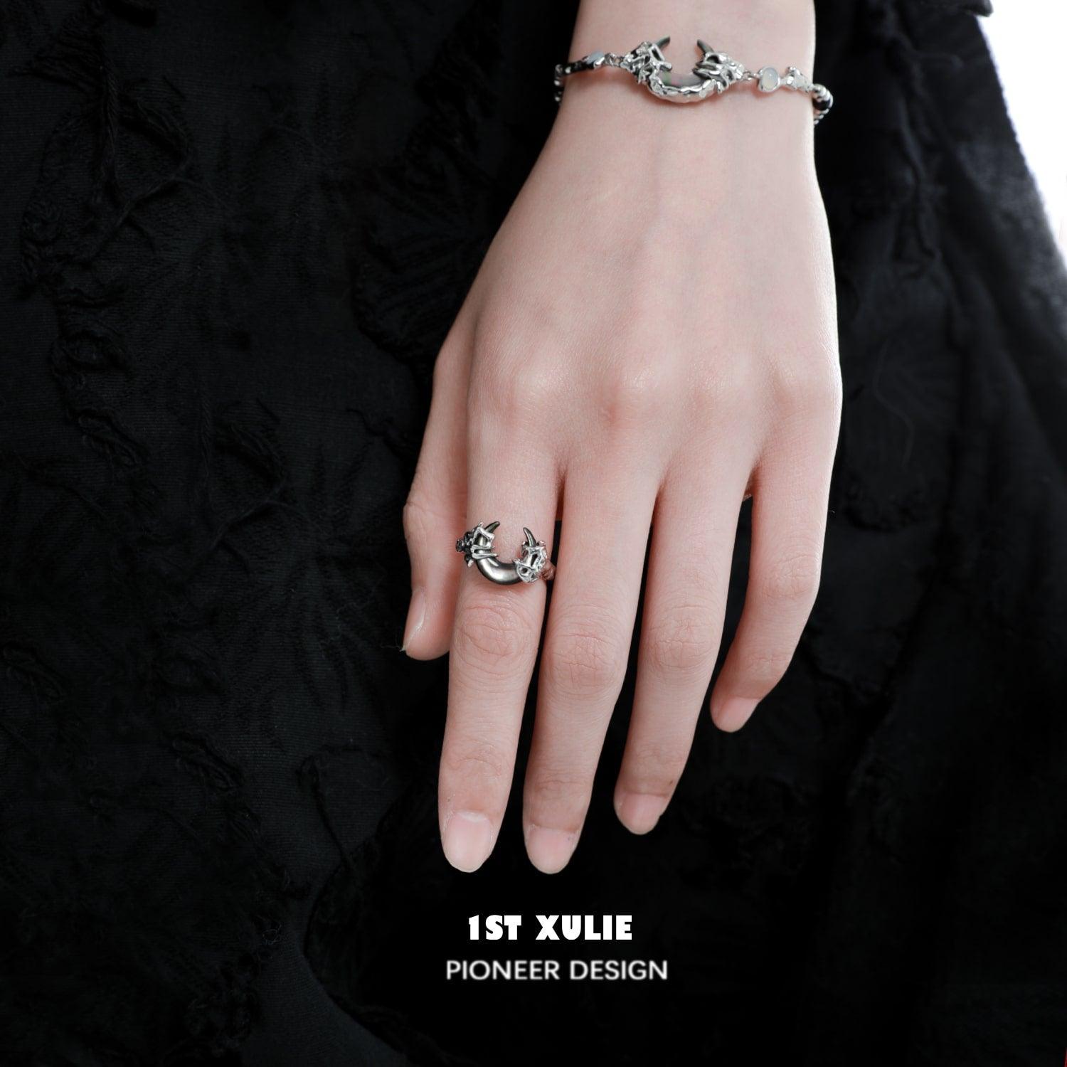 MYTH OF THE MOON Sterling Silver Adjustable Opening Ring™ - Elegant Stackable Jewelry for Women, Perfect for Everyday Wear, Gifts & Special Occasions