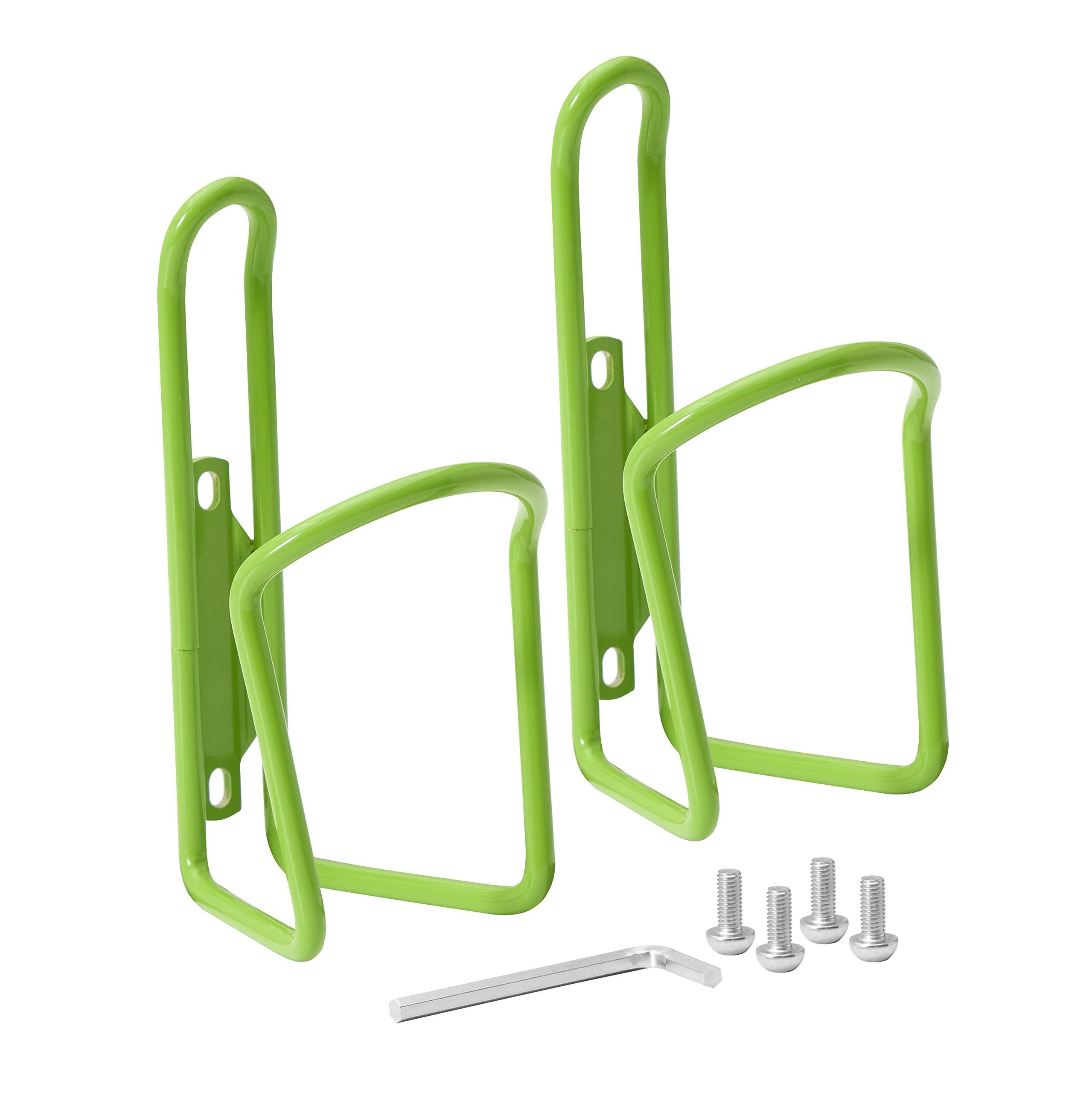 Lightweight Aluminum Bike Water Bottle Cage - Durable & Secure for MTB & Road Bicycles - 2 Pack (Green) - Perfect for Cycling, Commuting & Outdoor Sports