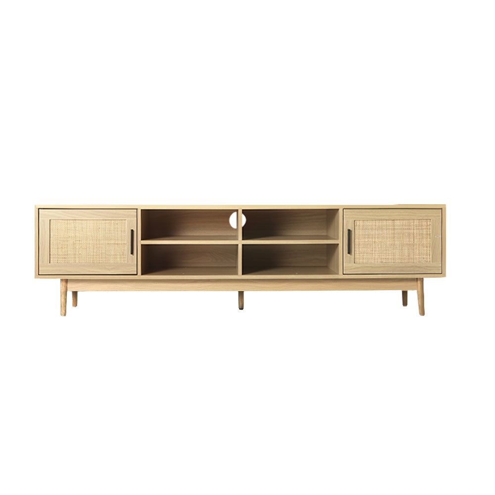 Artiss 180cm Rattan TV Stand Entertainment Center with Storage - Modern TV Cabinet for Living Room, Bedroom & Home Theater