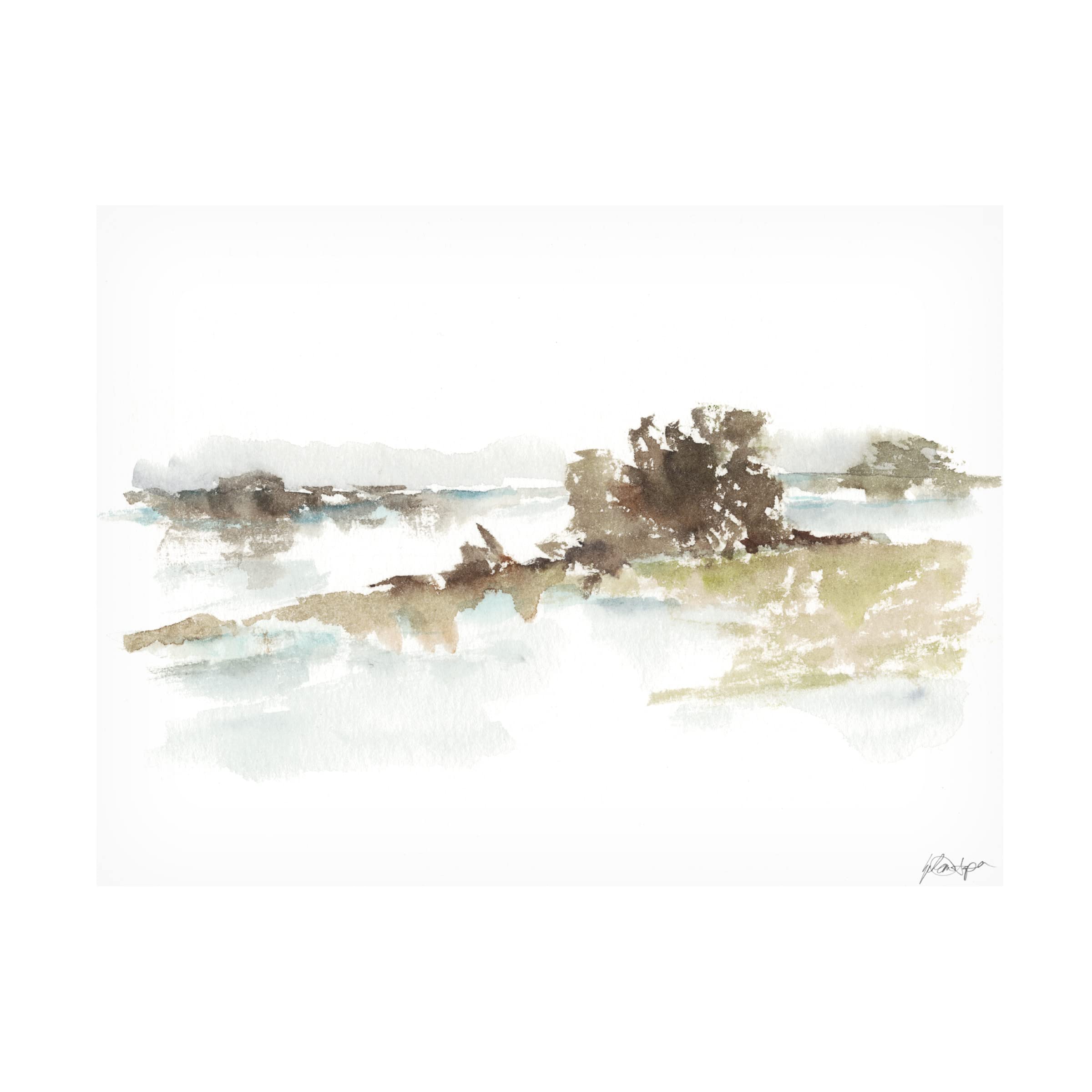 Ethan Harper 'Turquoise Reflection II' Canvas Wall Art Print - Modern Abstract Painting for Living Room, Bedroom & Office Decor