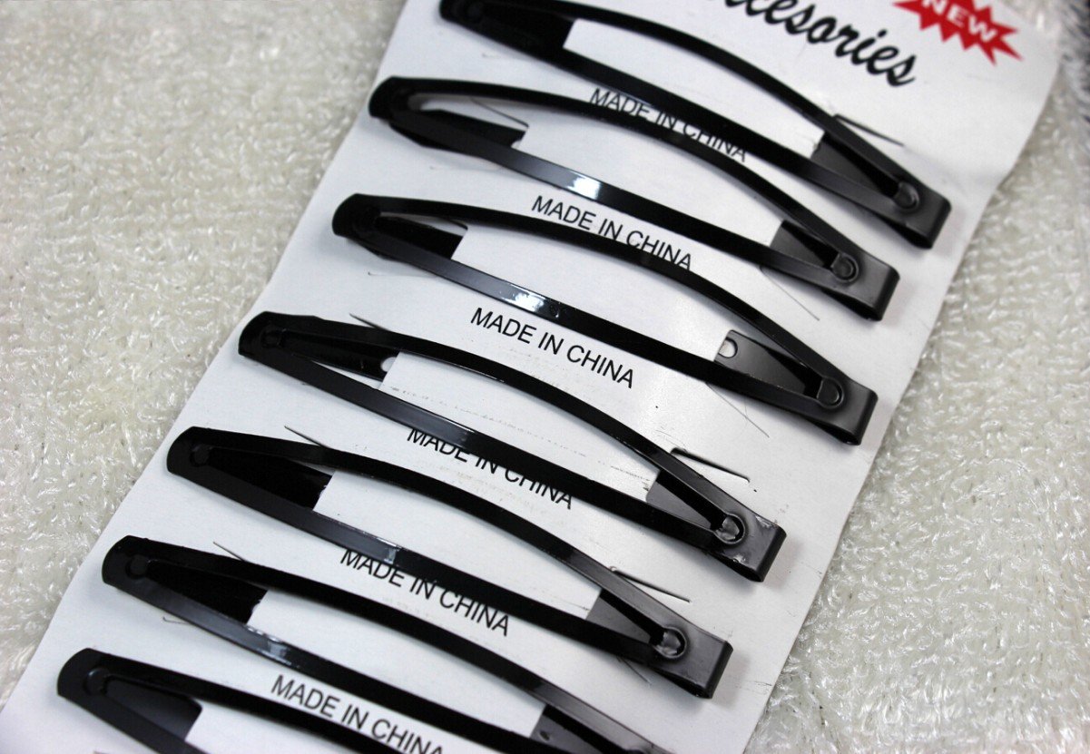 24-Pack 3 Inch Black Metal Snap Hair Clips for Women - Simple Bendy Barrettes Hairpins for Everyday Styling, Updos & Ponytails