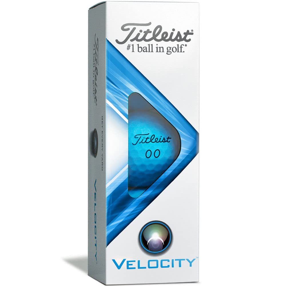 Titleist Velocity Matte Blue Golf Balls - 12 Pack | High Visibility Golf Balls for Low Light Conditions | Perfect for Driving Range, Tournament Play & Casual Golfing
