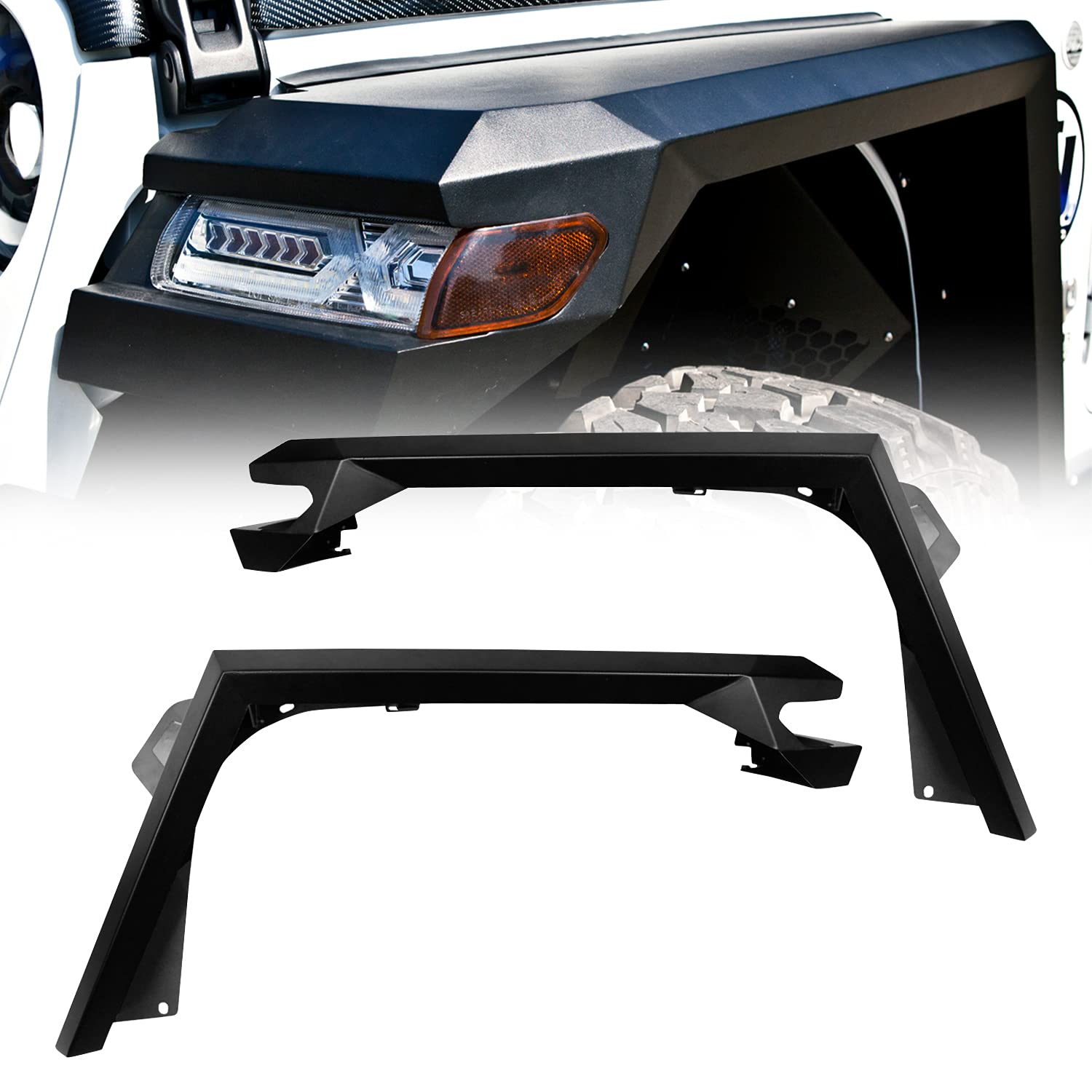 NIXON OFFROAD Front Fender Flares for Jeep Wrangler JL (2018-2025) - Heavy Duty Matte Black Wheel Arch Covers for Off-Road & Adventure Driving