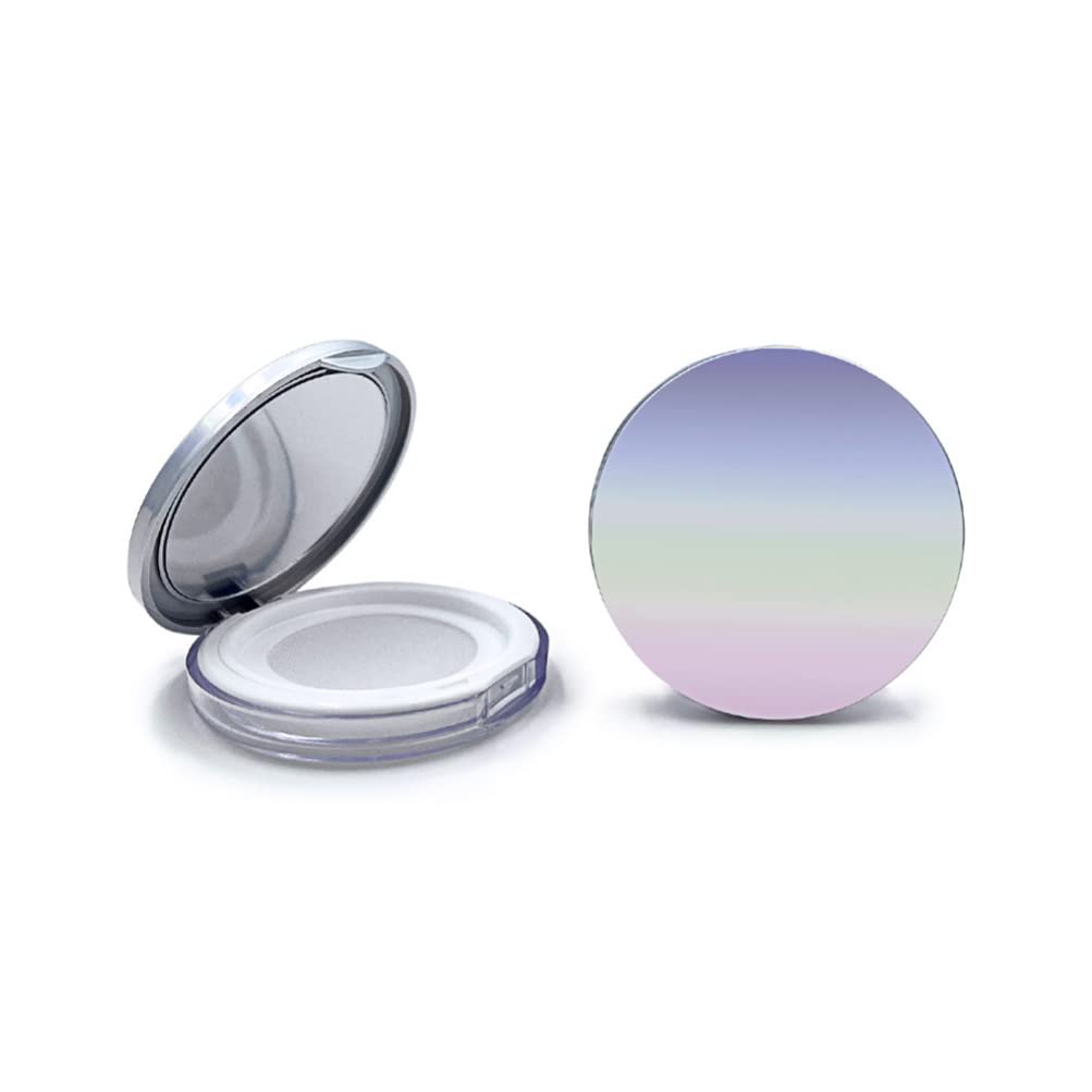 Minkissy 2-Piece Empty Powder Compact Case with Mirror & Velvet Puff - Portable Loose Powder Container for Makeup, Travel & Touch-Ups | Coffee Stir Sticks Included
