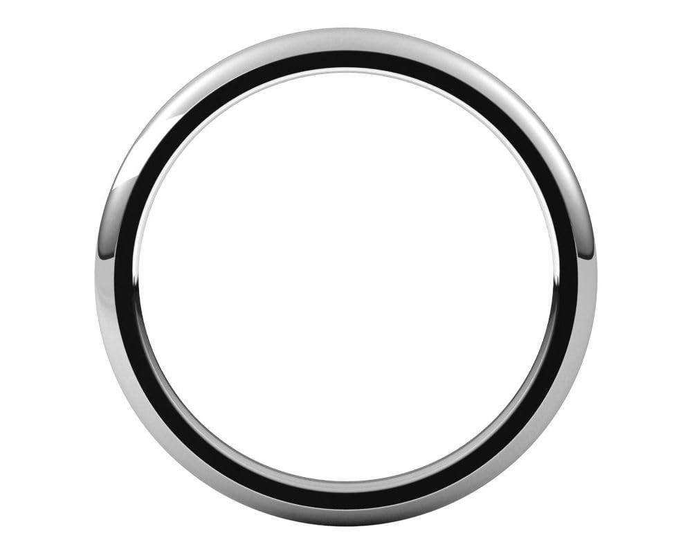 14K White Gold 2mm Polished Comfort Fit Men's Wedding Ring Band - Size 5.5 - Perfect for Weddings, Anniversaries & Everyday Wear