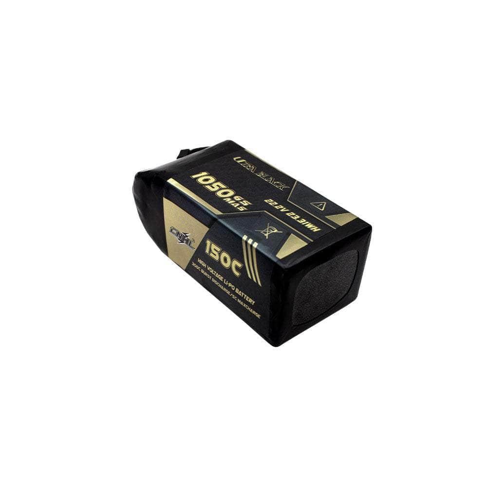 CNHL Ultra Black Series 22.2V 6S 1050mAh 150C LiPo Battery with XT60 Connector - High Performance RC Drone, Airplane & Helicopter Battery for Long Flight Time