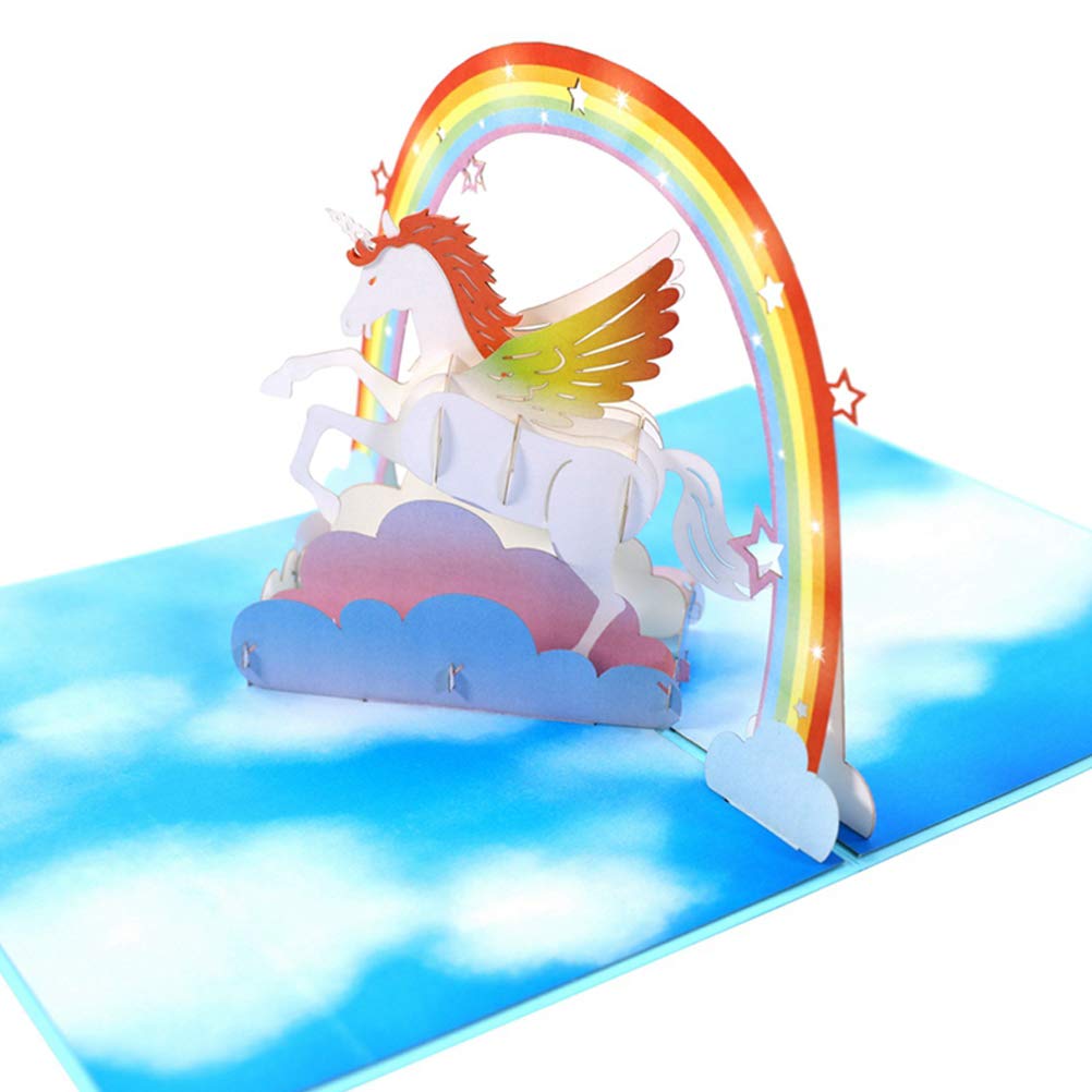 3D Unicorn Pop Up Greeting Card - Handmade Rainbow Birthday Card for Girls, Kids & Unicorn Lovers (Pack of 1) | Perfect for Birthday Gifts, Party Favors & Special Occasions