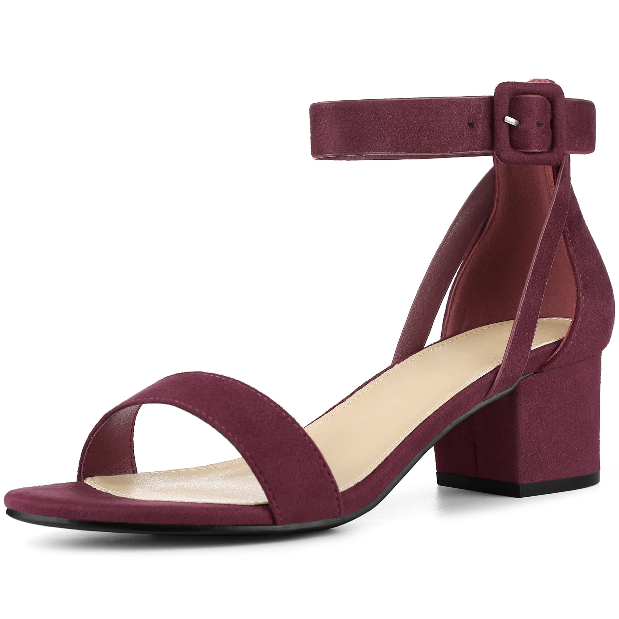 Perphy Women's Open Toe Ankle Strap Block Heel Sandals - Comfortable High Heels for Party, Wedding & Summer Outfits