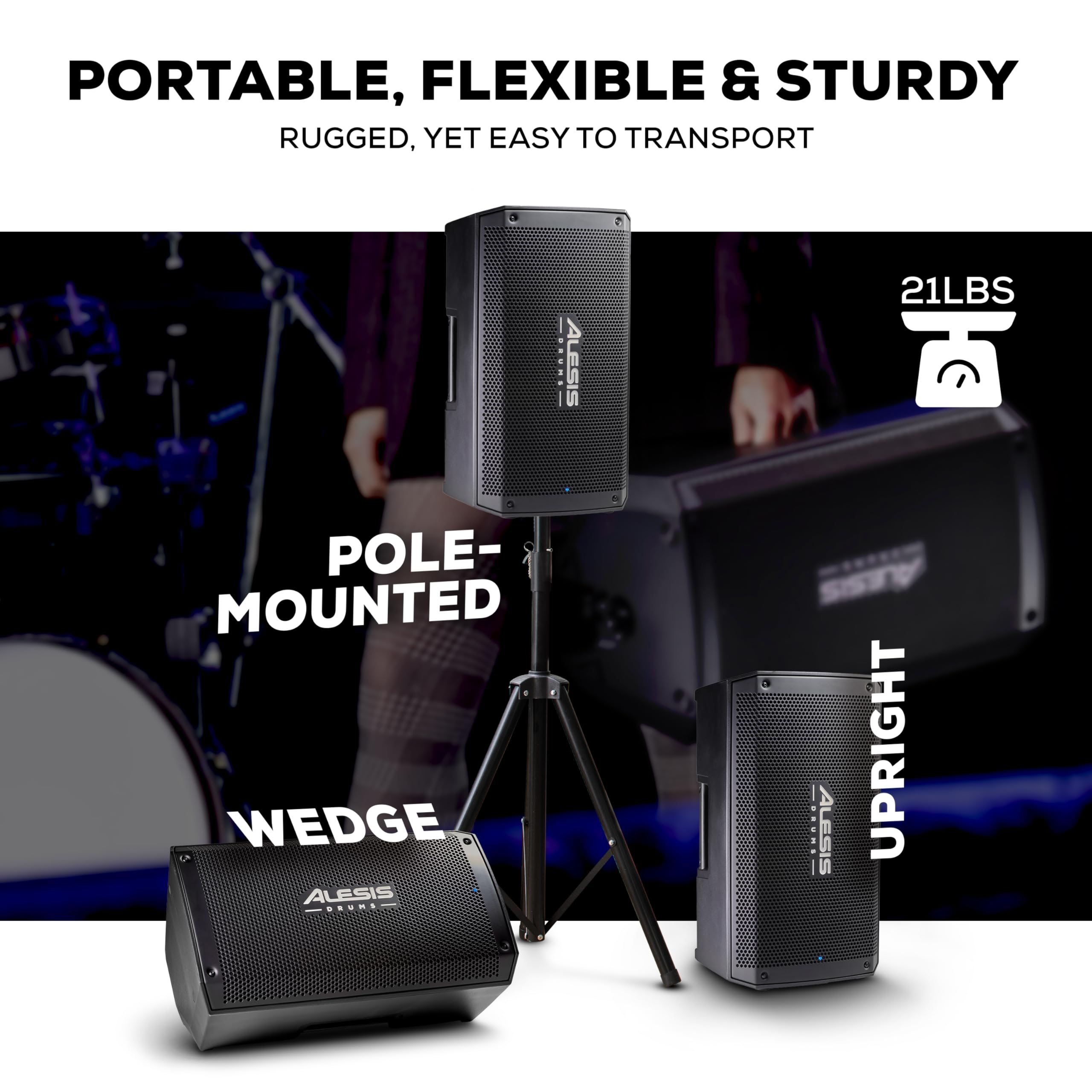 Alesis Strike Amp 8 MK2 - 2000W Powerful Drum Amplifier Speaker for Electric Drum Kits | Bluetooth Connectivity, 8