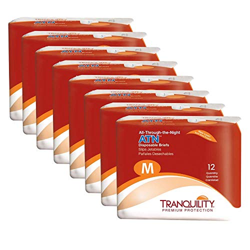 Tranquility ATN Adult Disposable Briefs with Refastenable Tabs - Overnight Protection for Incontinence, Medium (32