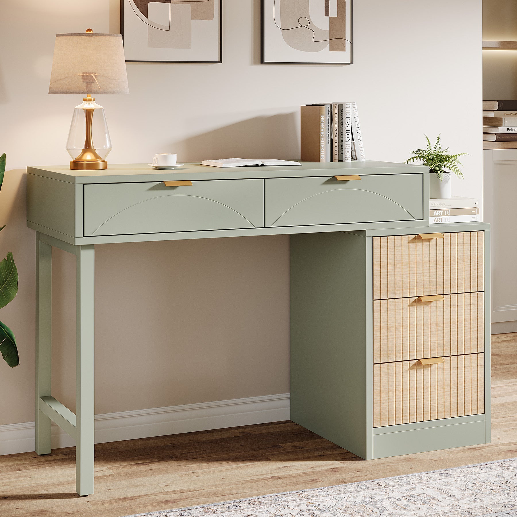 55 Inch Modern Computer Desk - Home Office & Study Desk with Sturdy Frame, Perfect for Remote Work & Online Learning