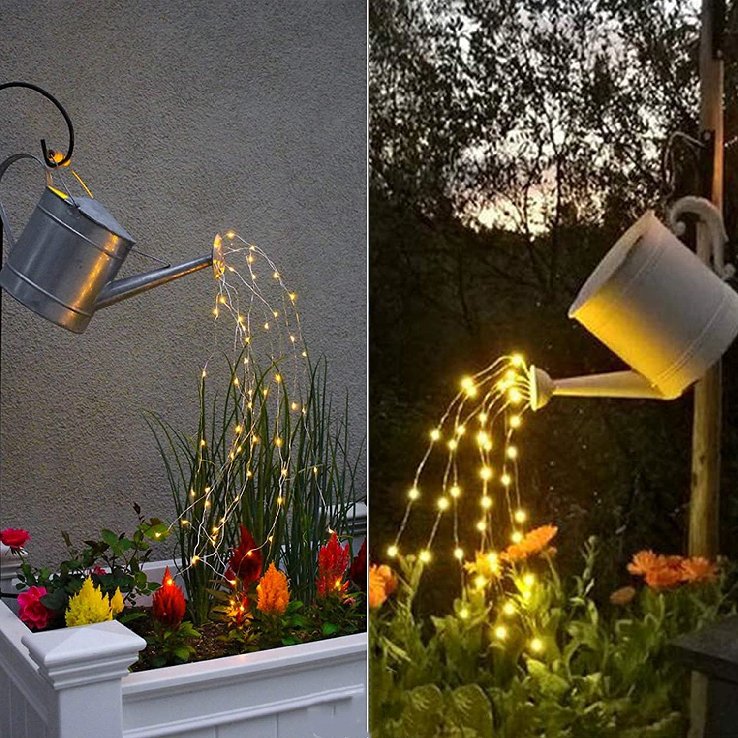 8 Modes Solar Waterfall Lights - 10 Strand 200 LED Waterproof Outdoor Solar Fairy Lights for Garden, Patio, Yard, Party Decoration (Warm White) | Perfect for Weddings, Christmas, Halloween & Backyard Lighting