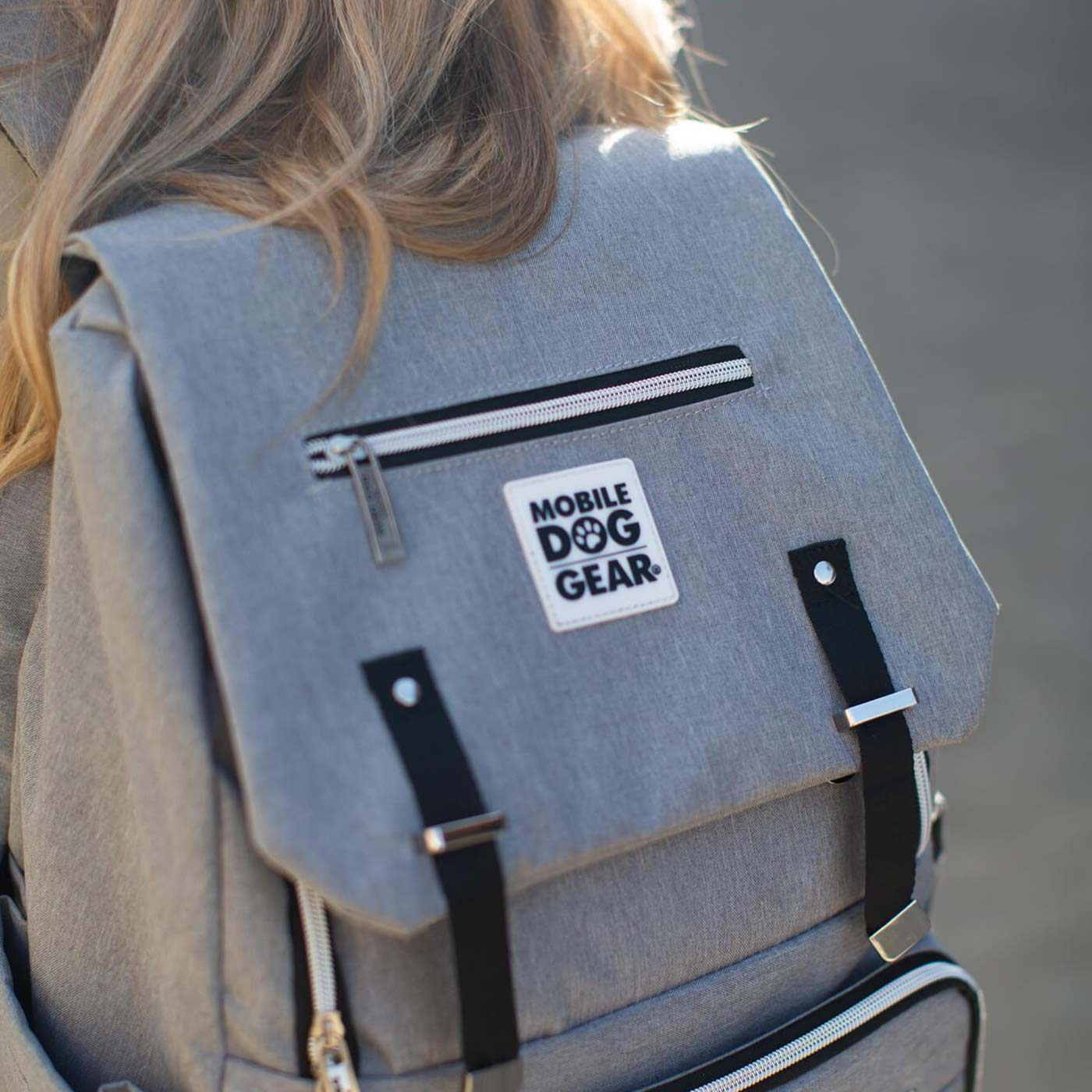 Mobile Dog Gear Grey One Flap Week Away Backpack - Durable Pet Travel Backpack for Small Dogs, Perfect for Hiking, Camping & Outdoor Adventures