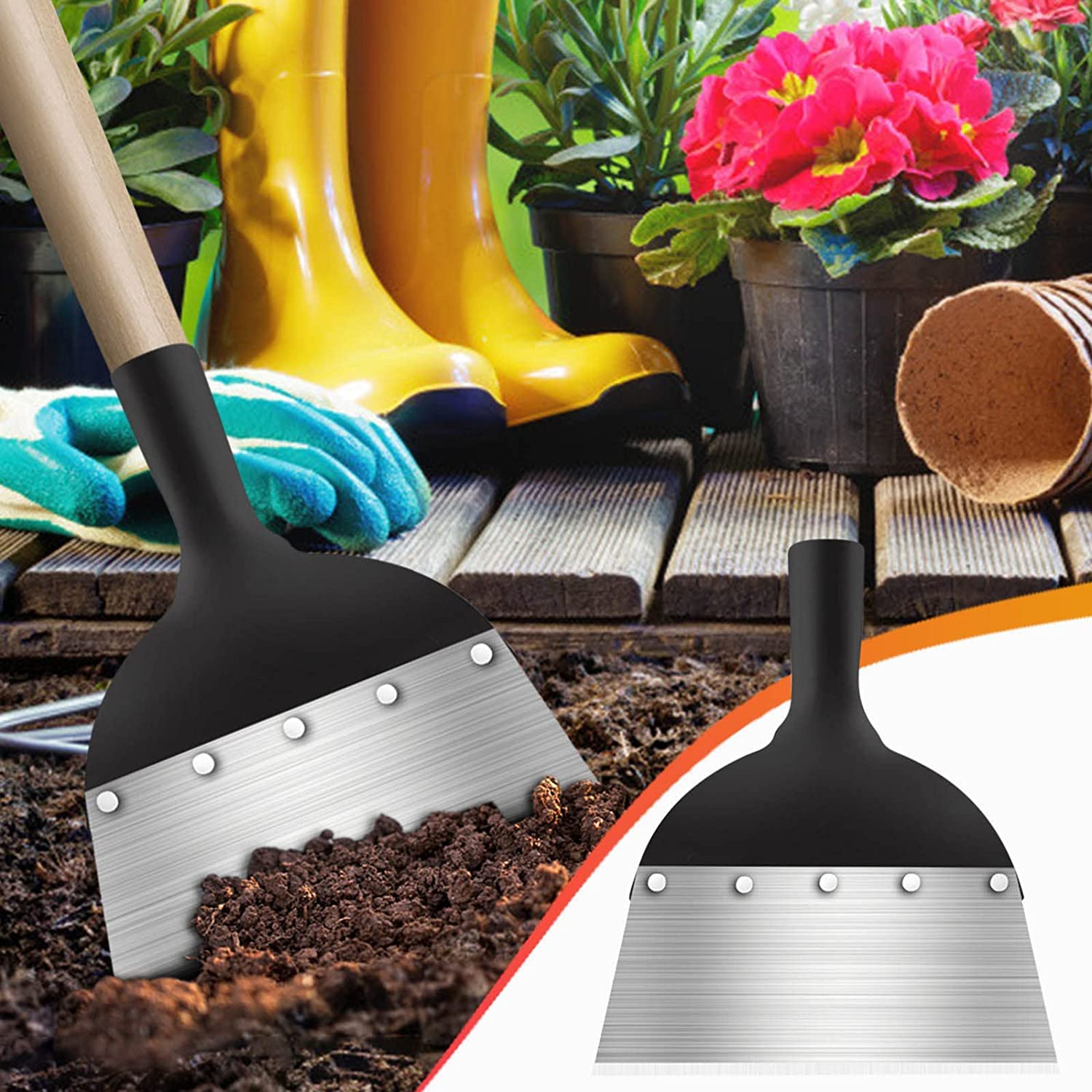 Premium All-Steel Multi-Functional Garden Shovel for Weeding, Planting & Outdoor Cleaning - Heavy Duty Farm & Yard Tool (Small Size) - Perfect for Gardening, Landscaping & Farm Work