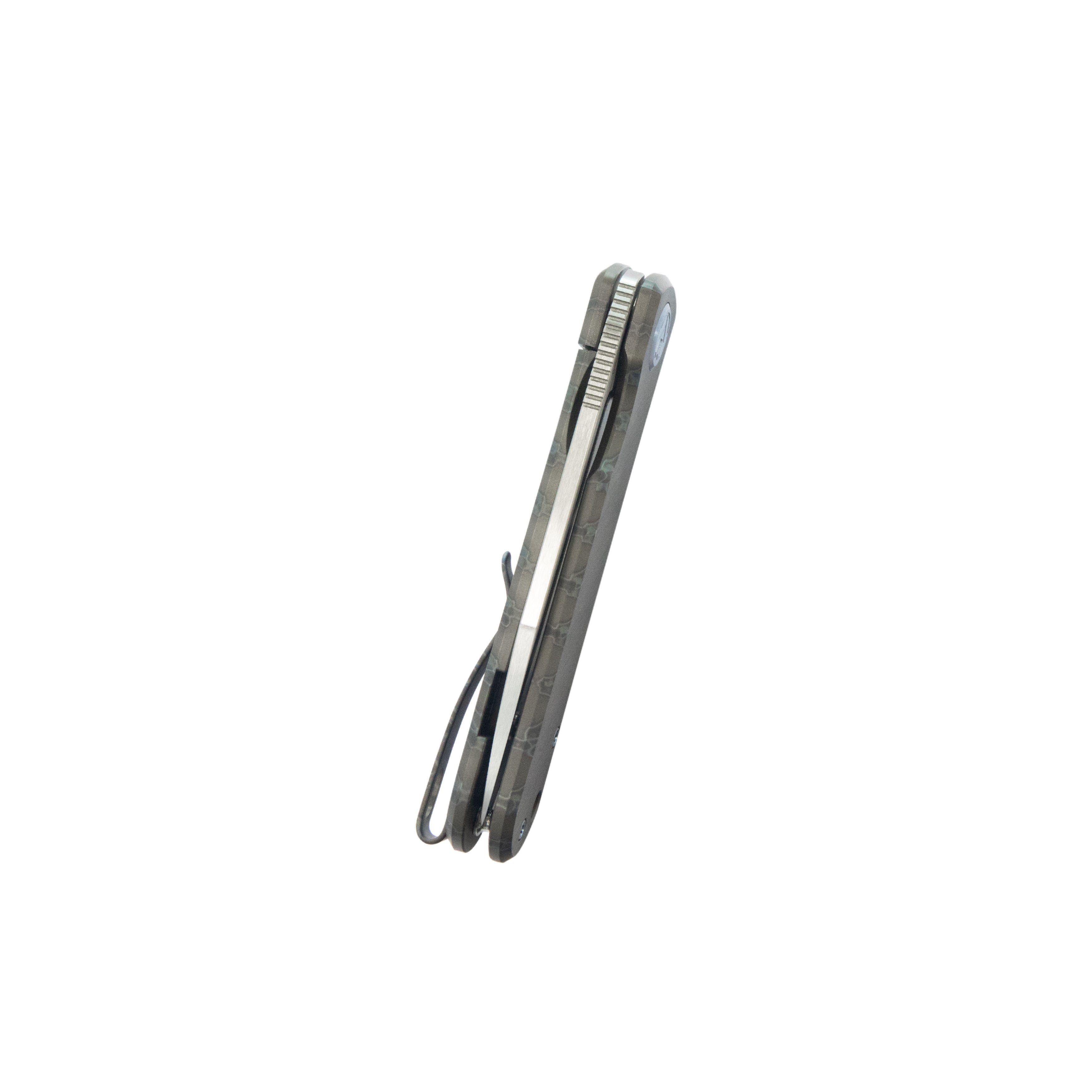 Kubey NEO Flipper Folding Pocket Knife - Titanium Handle with Flame Finish, 2.99