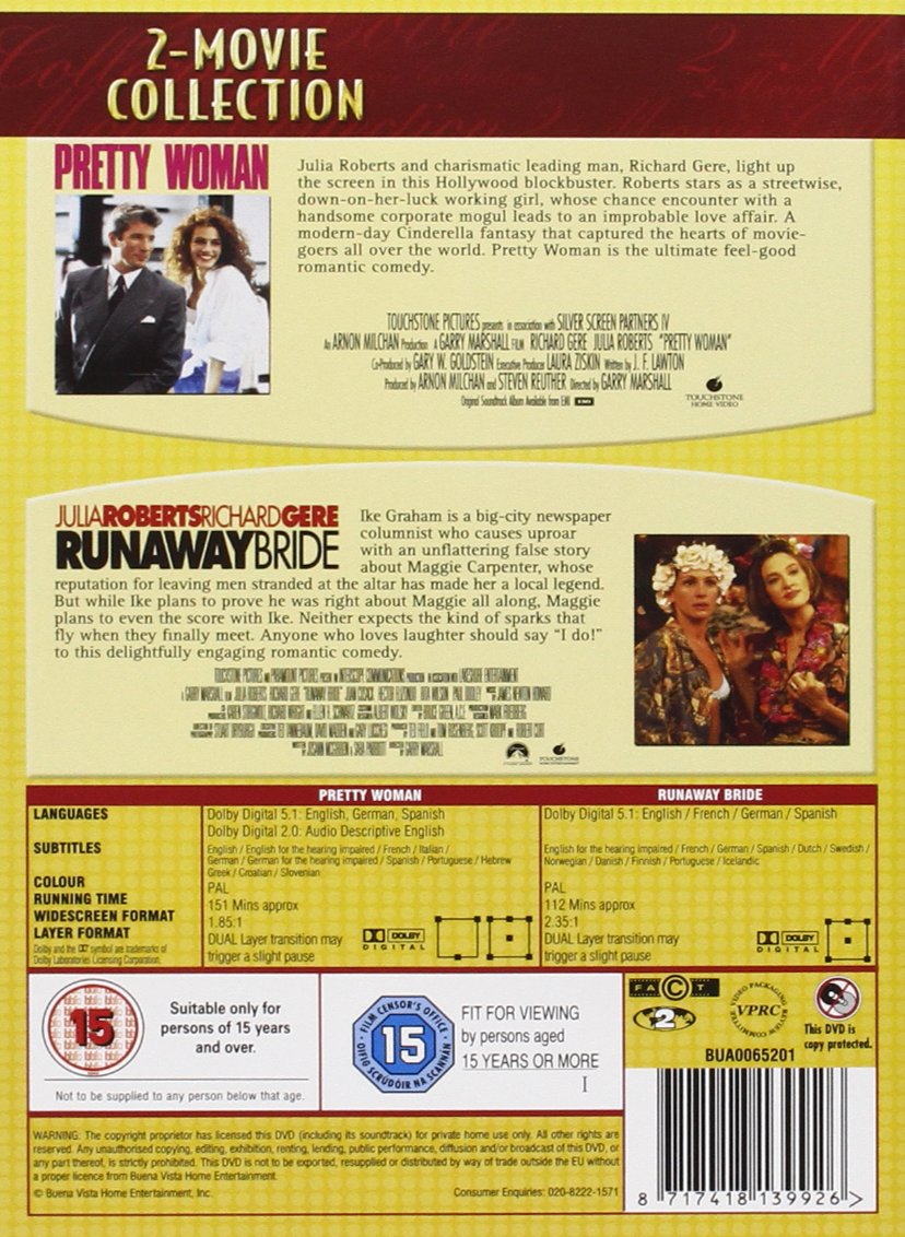 Pretty Woman & The Runaway Bride Romantic Comedy DVD Collection - Perfect for Date Night and Girls' Movie Night