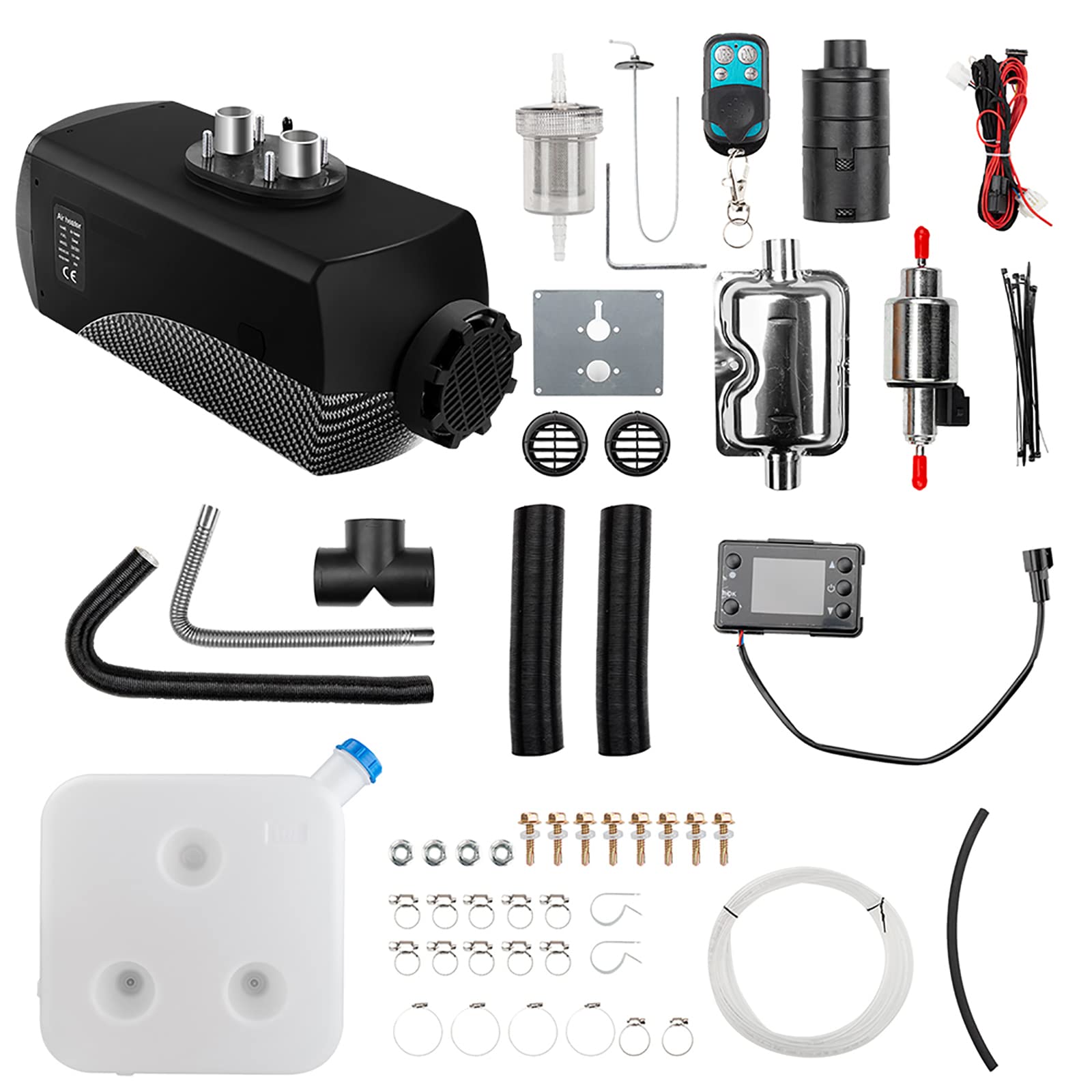 8KW Diesel Air Heater with LCD & Remote Control - 12V Portable Parking Heater for Cars, Trucks, Boats - Includes 10L Fuel Tank (5 Power Options) - Perfect for Winter Camping, RV Heating & Vehicle Pre-Warming
