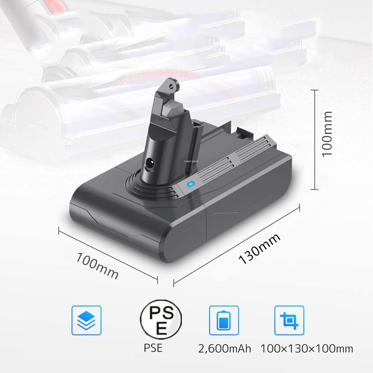 Dyson V11 Vacuum Cleaner Battery Replacement - 4500mAh 25.2V Lithium Battery Compatible with Dyson V11 Series (Battery Only) | Perfect for Home Cleaning, Pet Hair Removal & Car Detailing