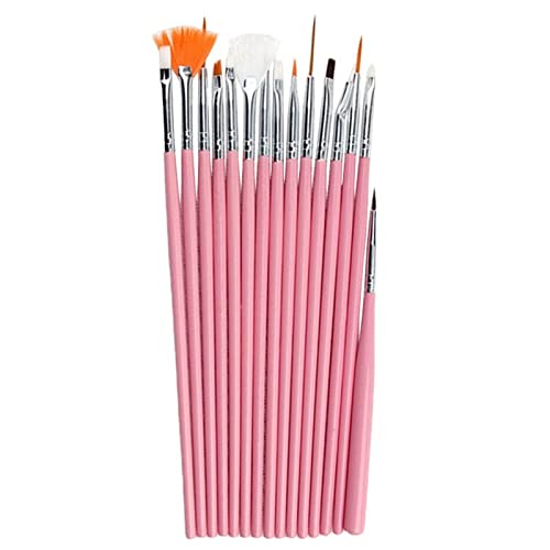 15-Piece Nail Art Brush Set with Point Drill Drawing Pens - Professional Nail Painting & Design Kit (White) - Perfect for Salon, Home Manicures & DIY Nail Art
