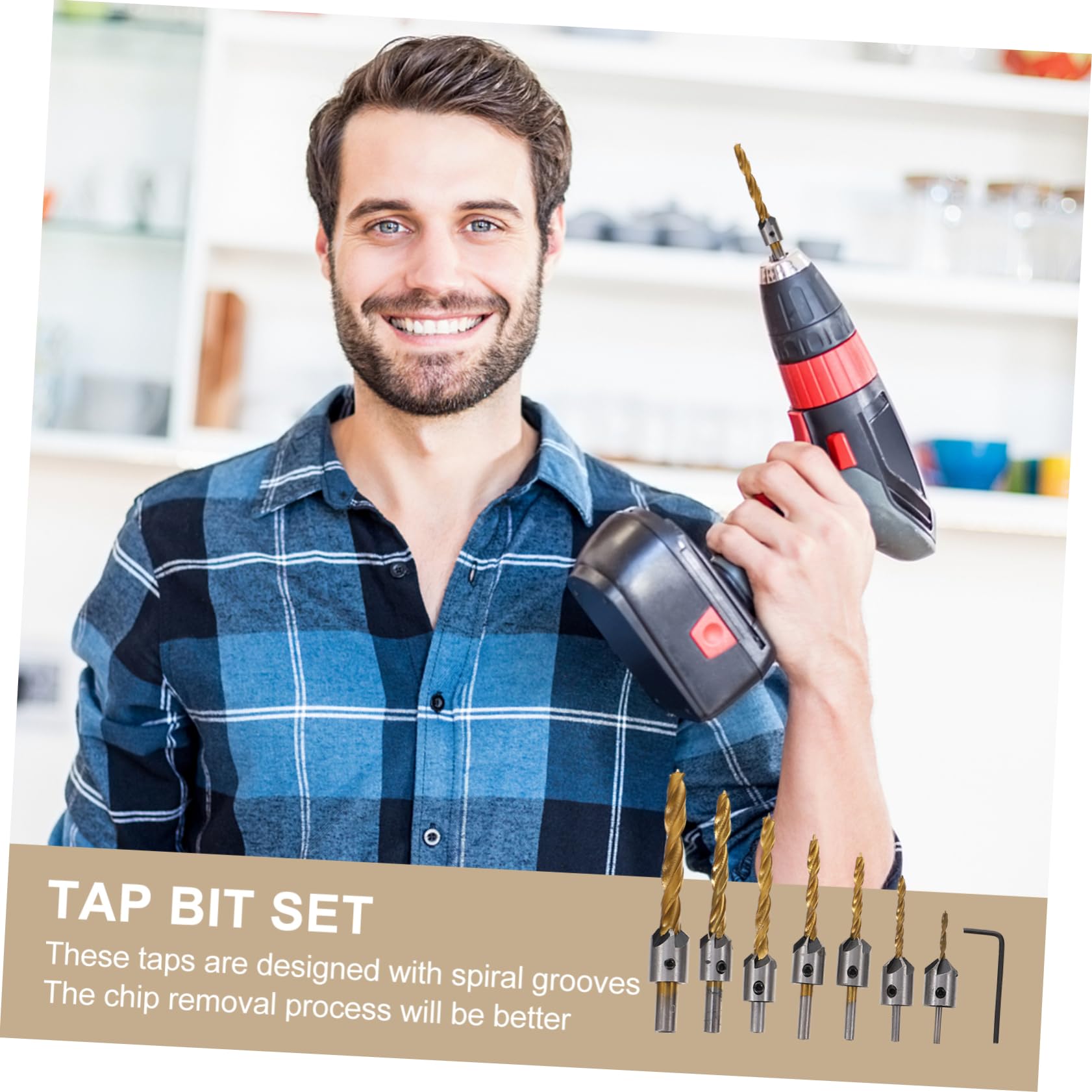 Premium Woodworking Drill Bit Set - Cork Cutter, Countersink Drill, Chamfering Cutter & Wood Plug Cutters for Professional Woodworking Projects | Perfect for Cabinet Making, Furniture Repair & DIY Crafts