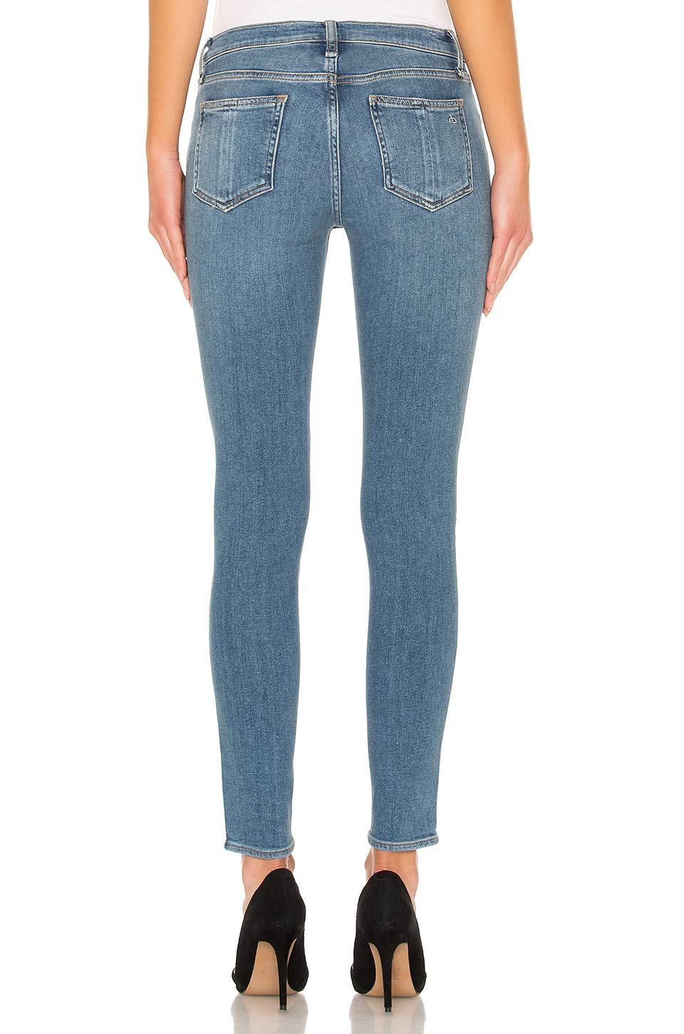 rag & bone Mid Rise Skinny Jeans for Women - Slim Fit Stretch Denim Pants in Sterling Wash | Perfect for Casual Wear, Office Outfits & Night Out Looks