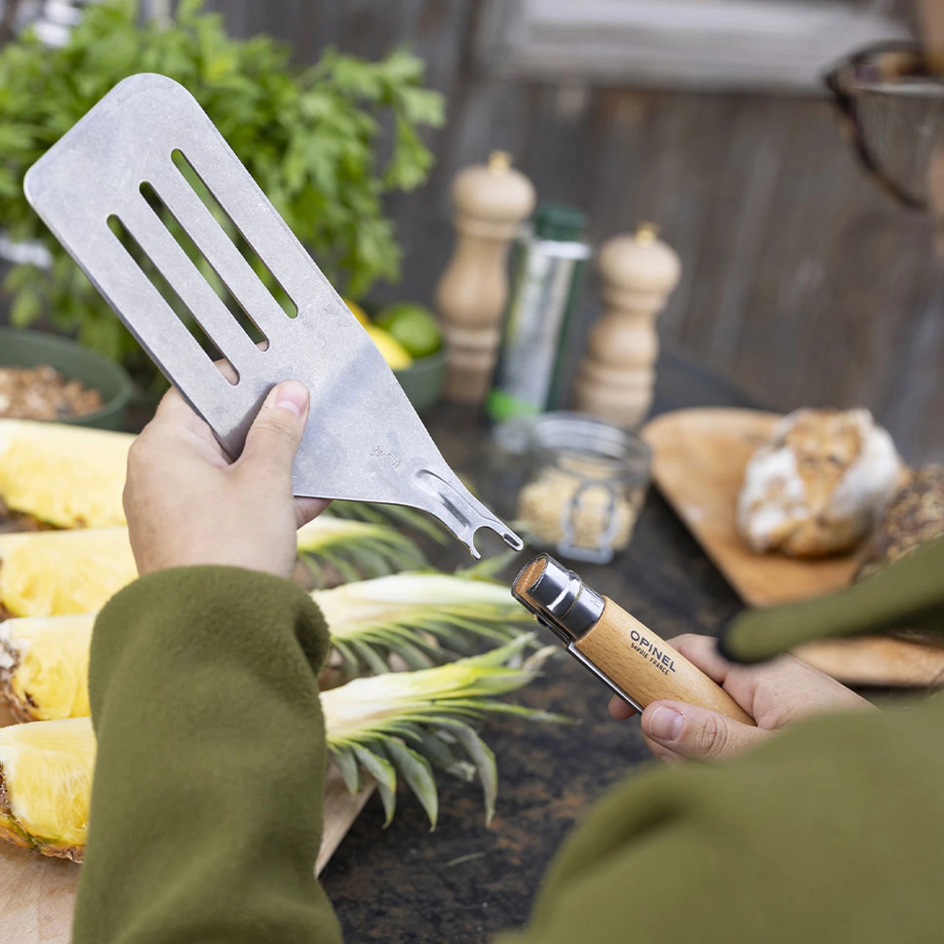 Premium Opinel Barbecue Set - High-Quality Stainless Steel Knives & Tools for Outdoor Grilling - Perfect for Camping, Picnics, and Backyard BBQs