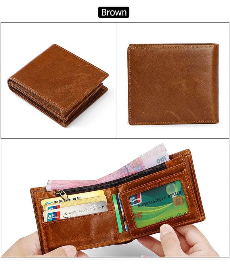RFID Blocking Leather Wallet for Men - Anti-Theft Trifold Wallet with Credit Card Slots - Perfect for Travel, Business & Everyday Use