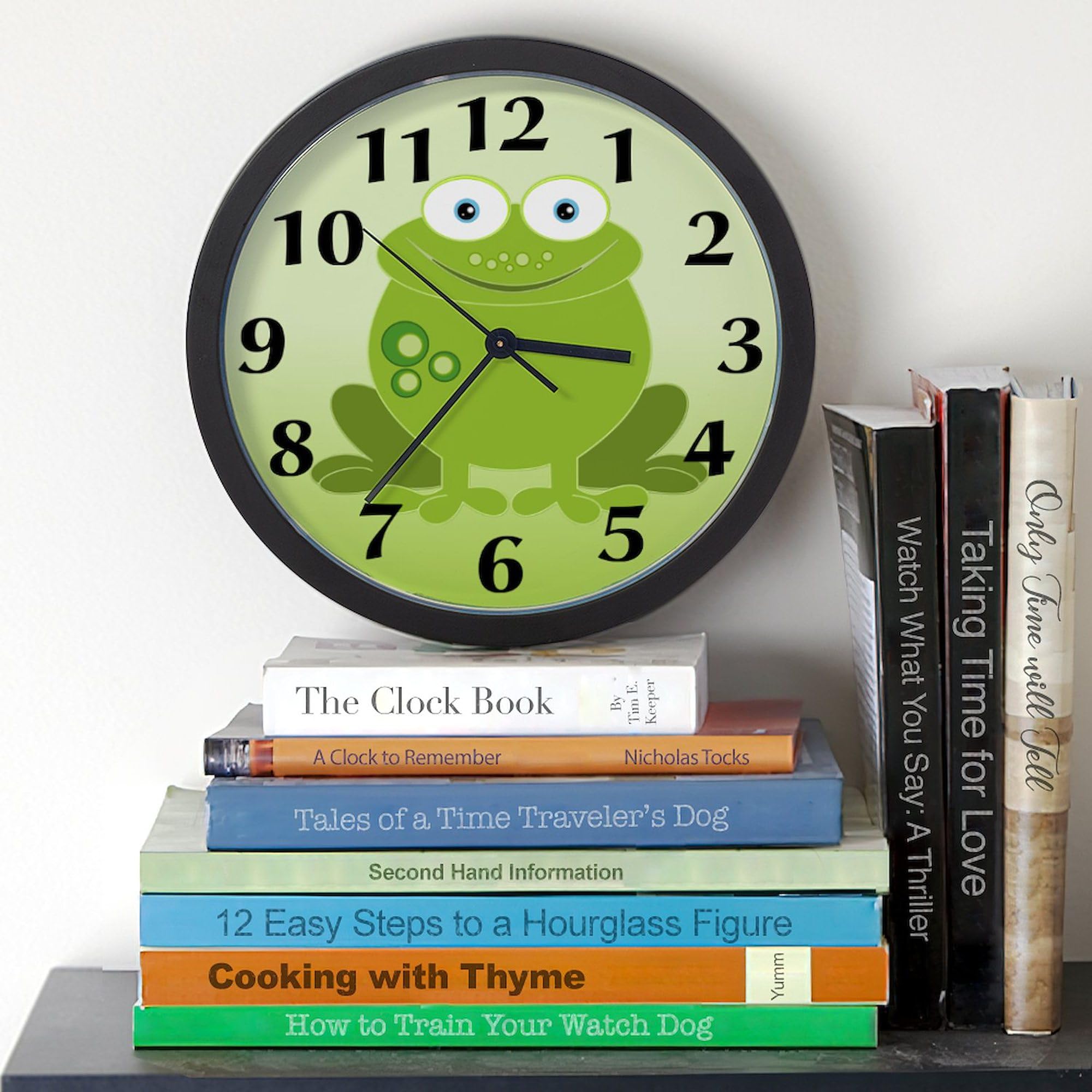 Green Frog 10 Inch Wall Clock - Decorative Home & Office Clock for Living Room, Kitchen, Bedroom or Workspace | Perfect Gift for Nature Lovers