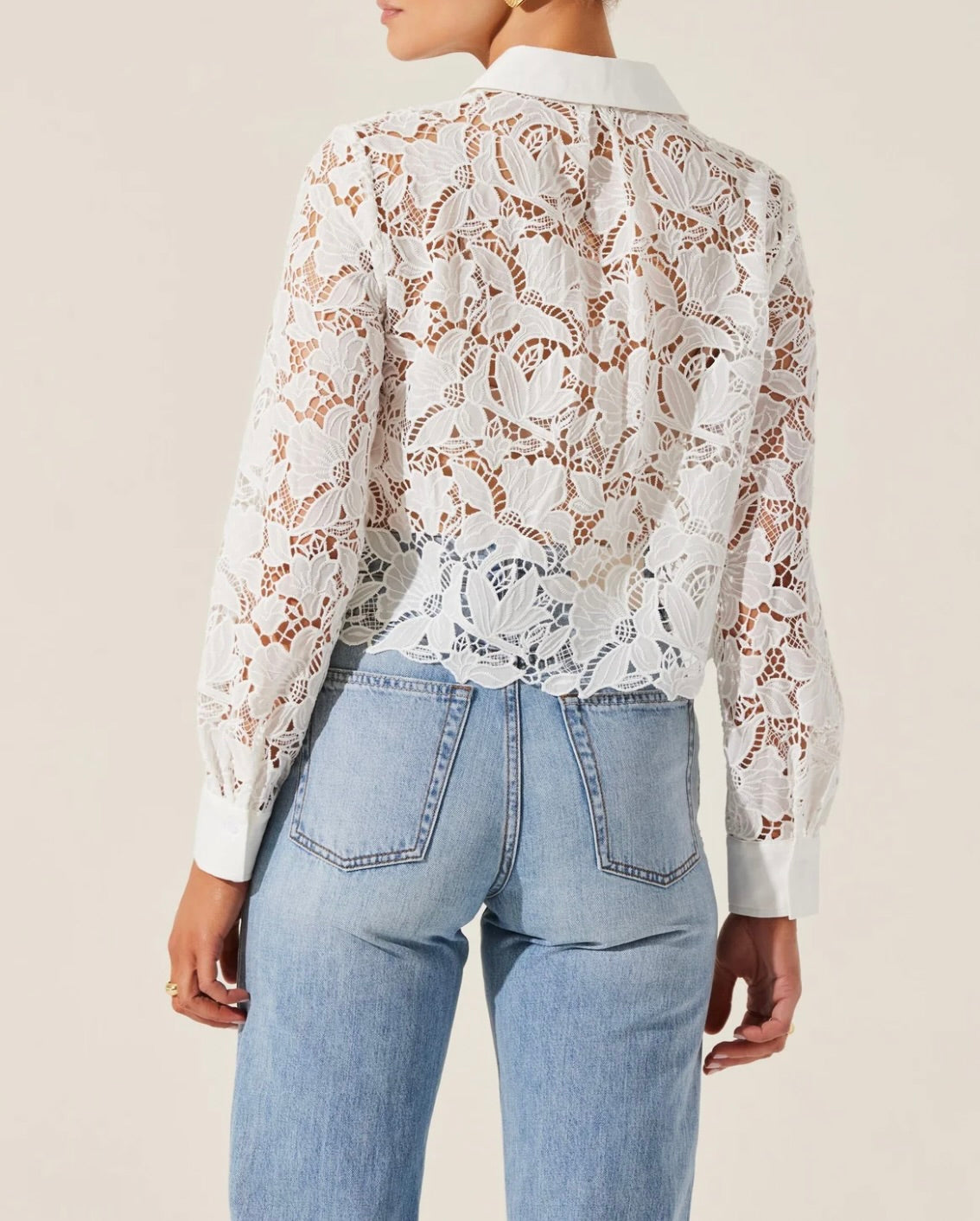 Isabis Floral Lace Top for Women - Elegant Floral Print Blouse with Delicate Lace Trim - Perfect for Spring, Summer, Date Night & Special Occasions