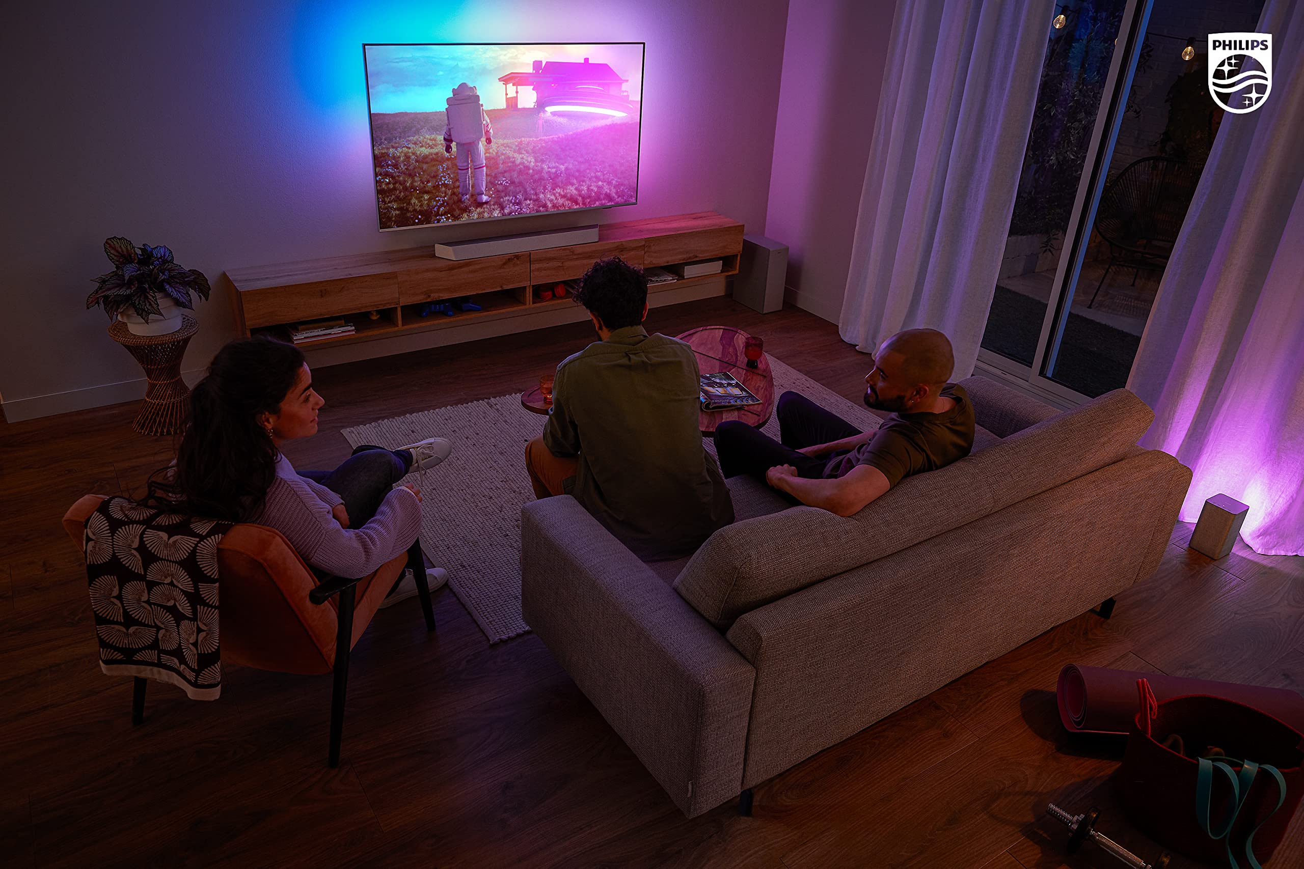 PHILIPS B8507B 3.1-Channel Soundbar with Wireless Subwoofer & Dolby Atmos - Premium Home Theater Audio System for Movies, Gaming & Music - Black