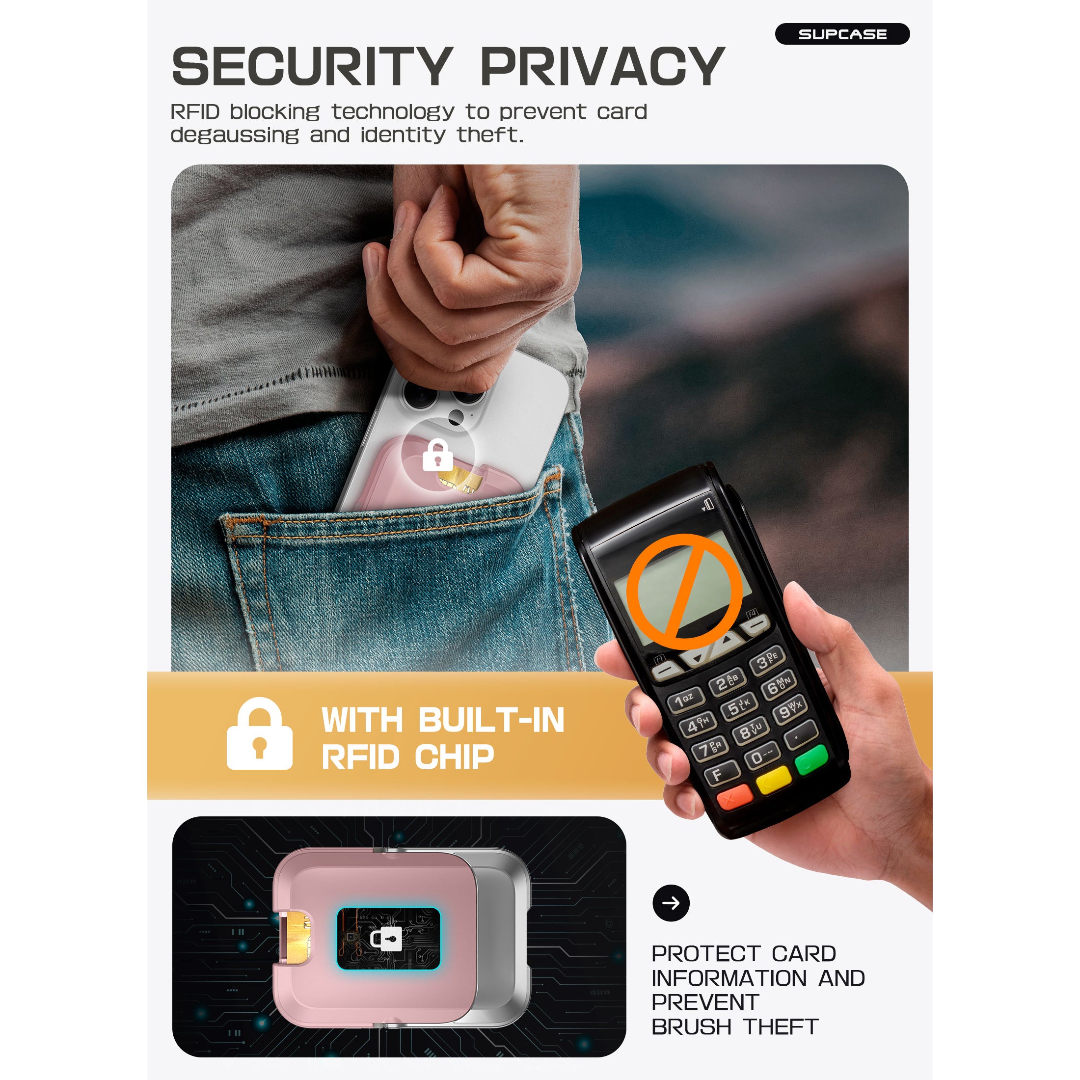 UB Mag Vault Magnetic Wallet with Stand - Blush Pink | Slim RFID Blocking Card Holder for Credit Cards & Cash | Perfect for Travel, Shopping & Everyday Use