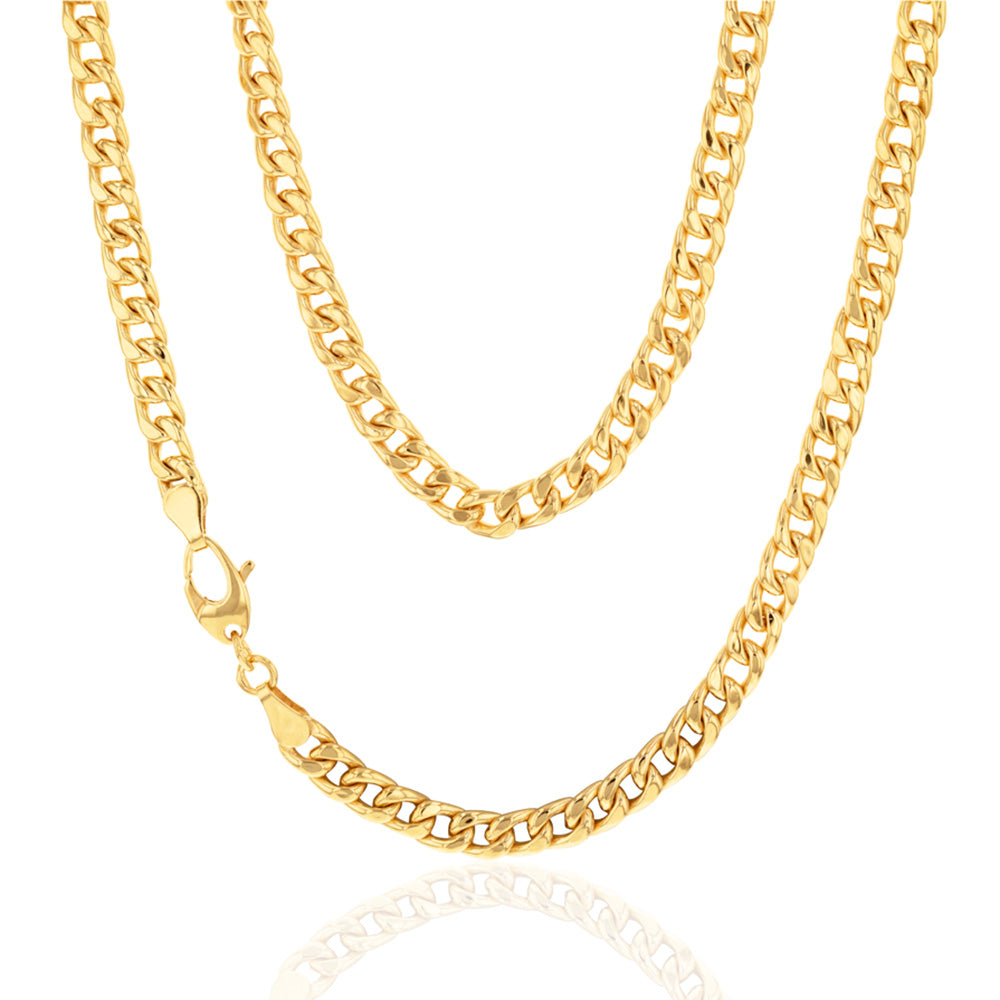9ct Silver Filled Yellow Gold Curb Chain 45cm 150 Gauge - Elegant Necklace for Women, Perfect for Everyday Wear, Layering & Gift Giving