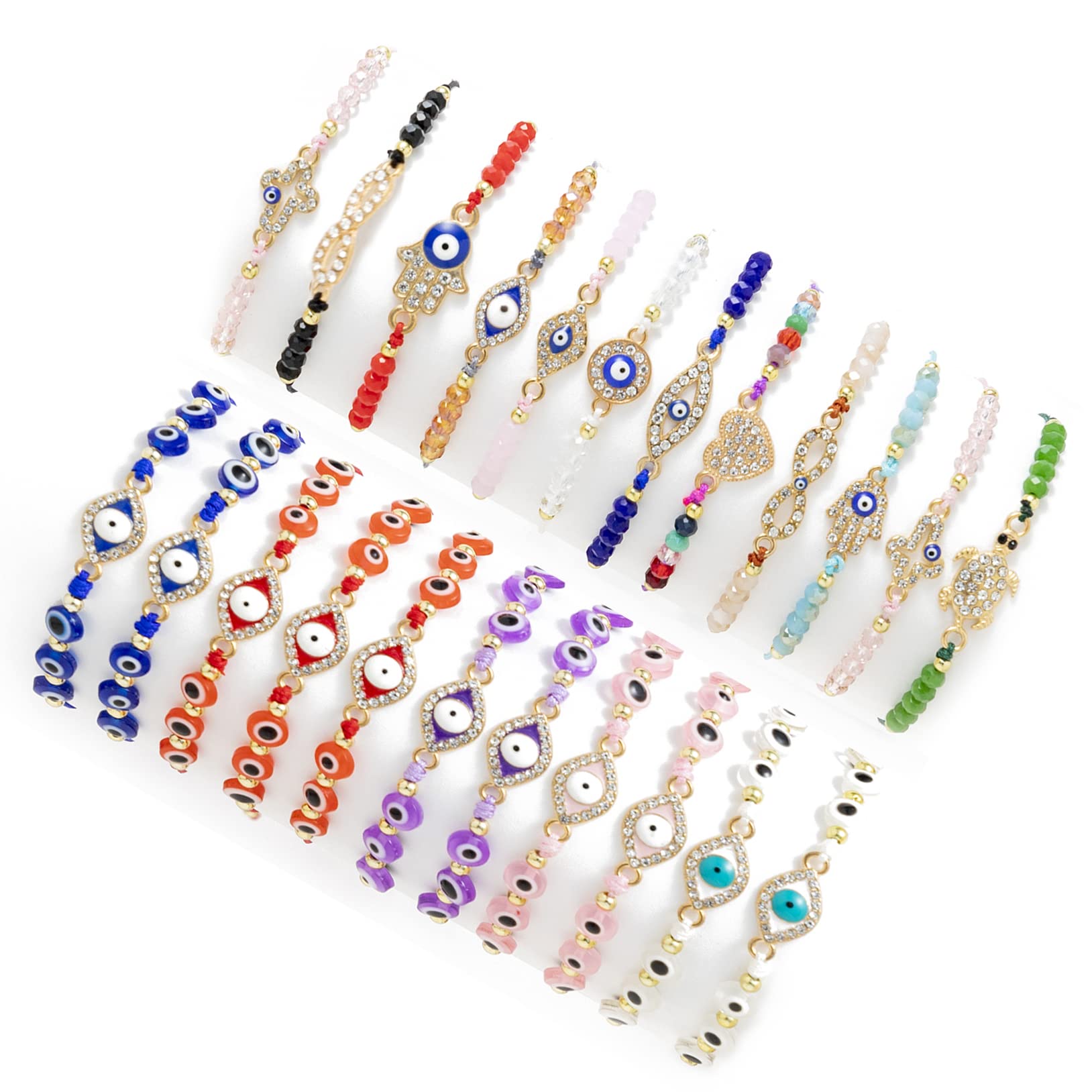 Evil Eye Bracelet Set for Women & Men - Protection Against Mal de Ojo - Mexican Style Beaded Bracelets for Good Luck & Positive Energy | Perfect for Gifts, Daily Wear & Spiritual Healing