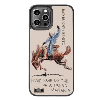 NADIE SABE Bad Cute Bunny Phone Case for iPhone 13 Pro - Trendy Cartoon Rabbit Design with Heart Pattern - Protective Shockproof Cover - Perfect for Daily Use, School, Work & Travel