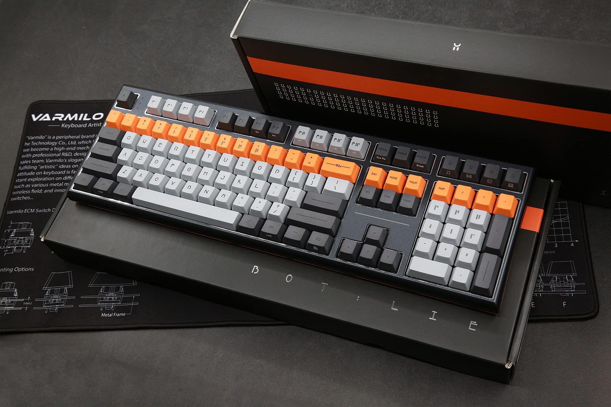 Varmilo VBS108 Lure Bot: Dye-Sublimation PBT Bluetooth & Wireless Triple Mode Mechanical Keyboard with Cherry MX Brown Switches - Perfect for Gaming, Office & Typing Enthusiasts