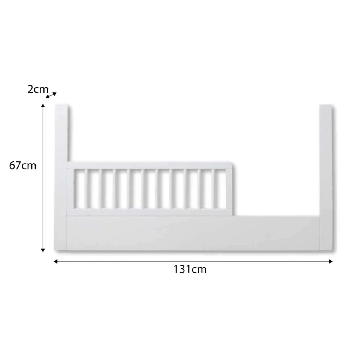 Aspen Cot Toddler Bed Half Frame in White - Safe & Sturdy Wooden Bed for Kids, Perfect for Nursery, Daycare, or Home Use