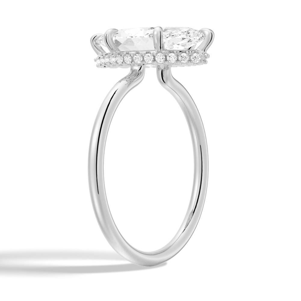 Petite Marquise Solitaire Moissanite Engagement Ring & Wedding Band Set for Couples - Perfect for Proposals, Anniversaries, and Romantic Occasions