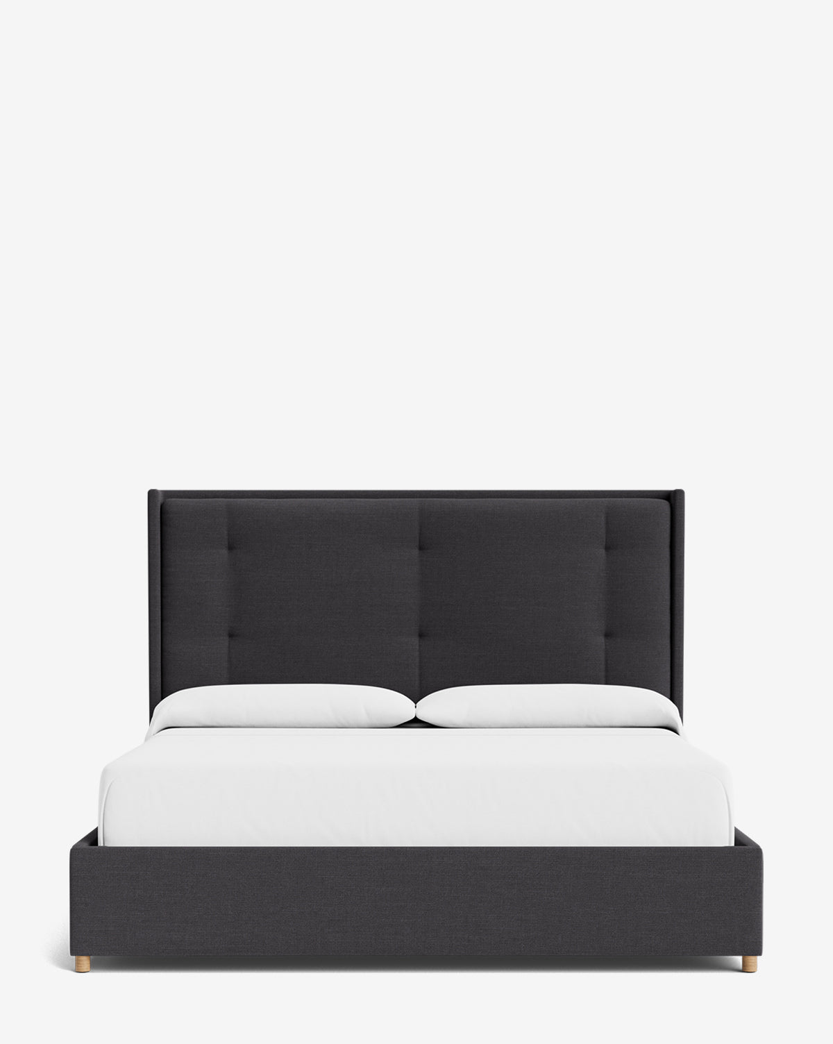 Luxury Ria Upholstered Bed Frame - Queen Size Platform Bed with Soft Fabric Headboard - Modern Bedroom Furniture for Master & Guest Rooms