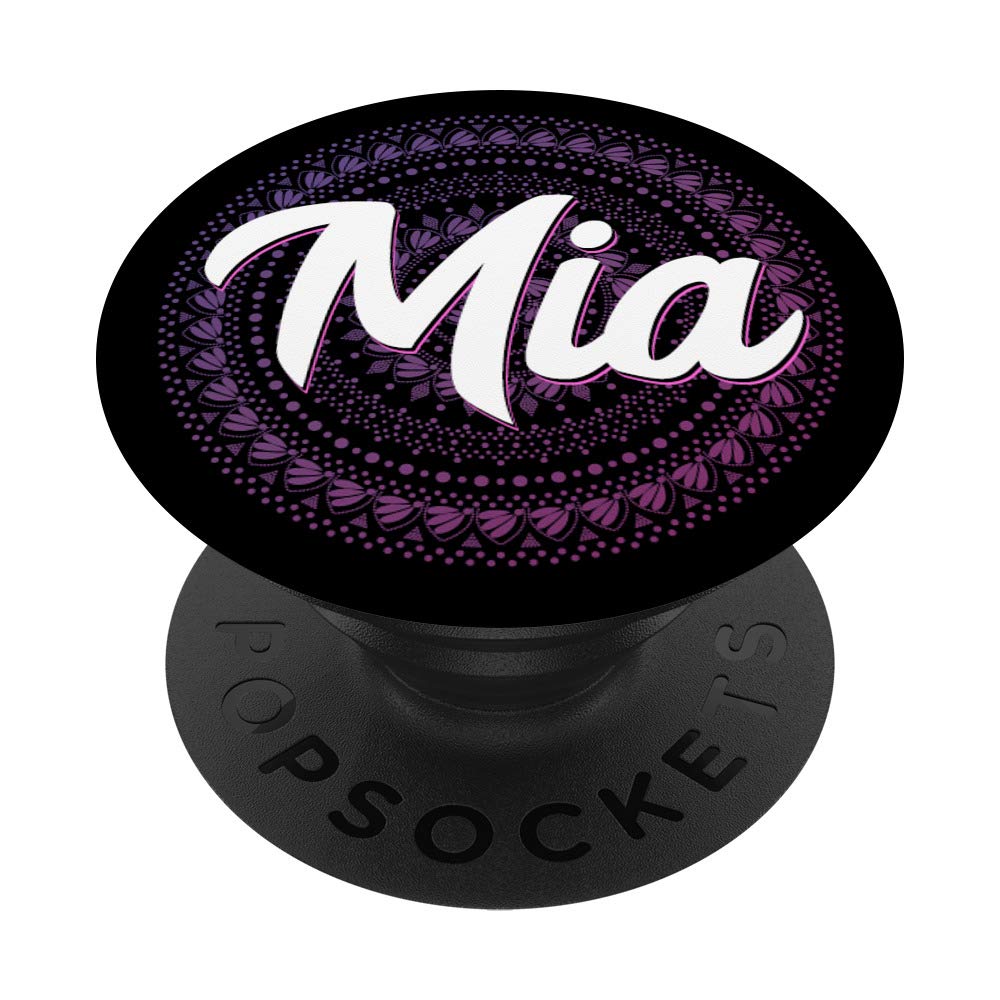 Custom Mia Name PopSockets Swappable PopGrip - Perfect Gift for Girls, Teens & Women - Great for Phones, Tablets & Laptop Decor