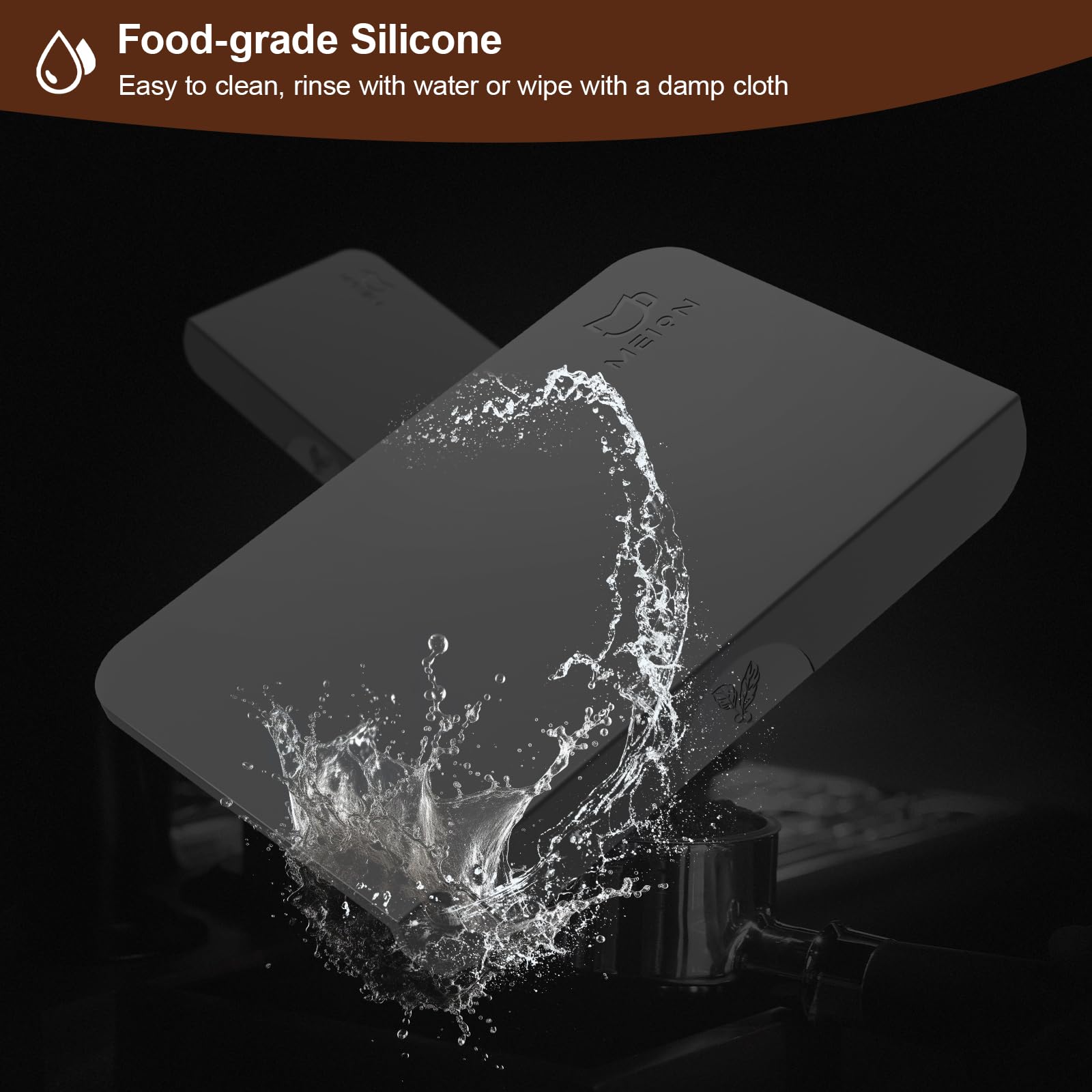 Premium MEION Espresso Tamping Mat - Food Grade Silicone Coffee Tamper Mat for Espresso Machines | Waterproof, Heat Resistant Espresso Accessory | Perfect for Home Baristas & Coffee Shops